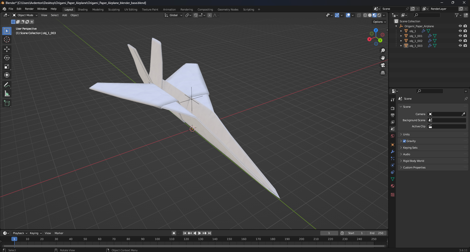 Origami Paper Airplane 3D