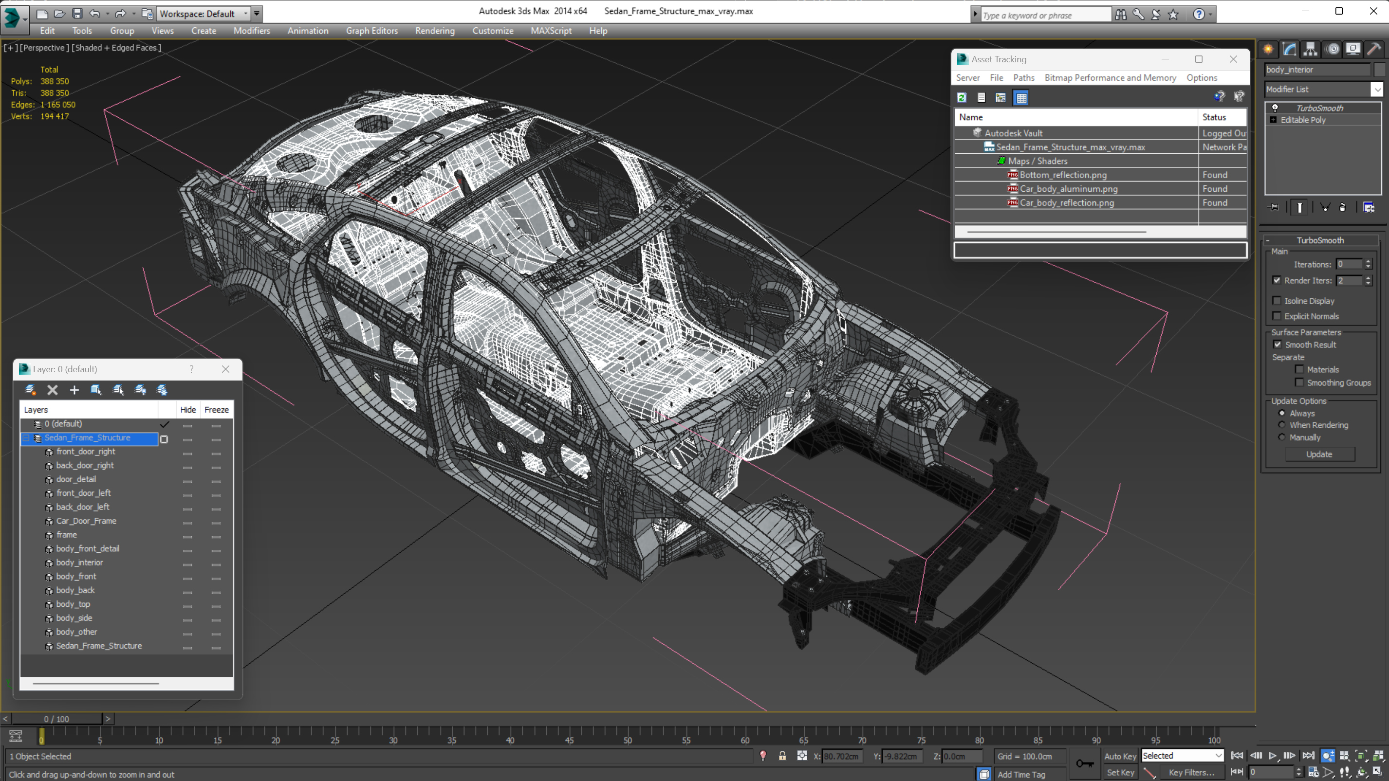 3D Sedan Frame Structure