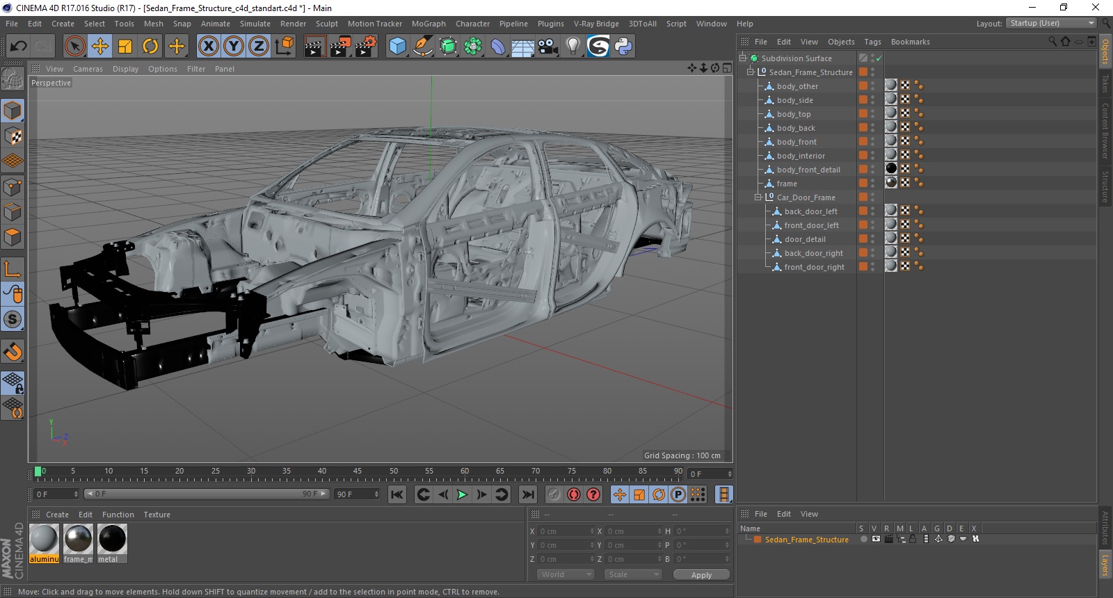 3D Sedan Frame Structure
