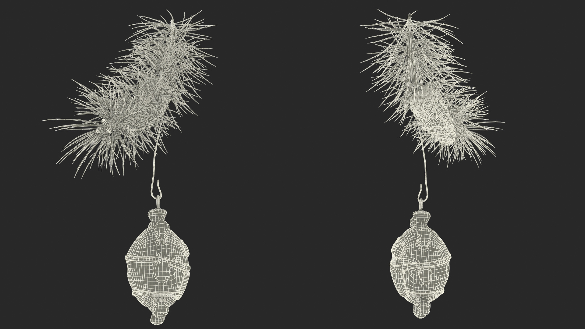 Coronavirus Ornament Christmas Branch 3D