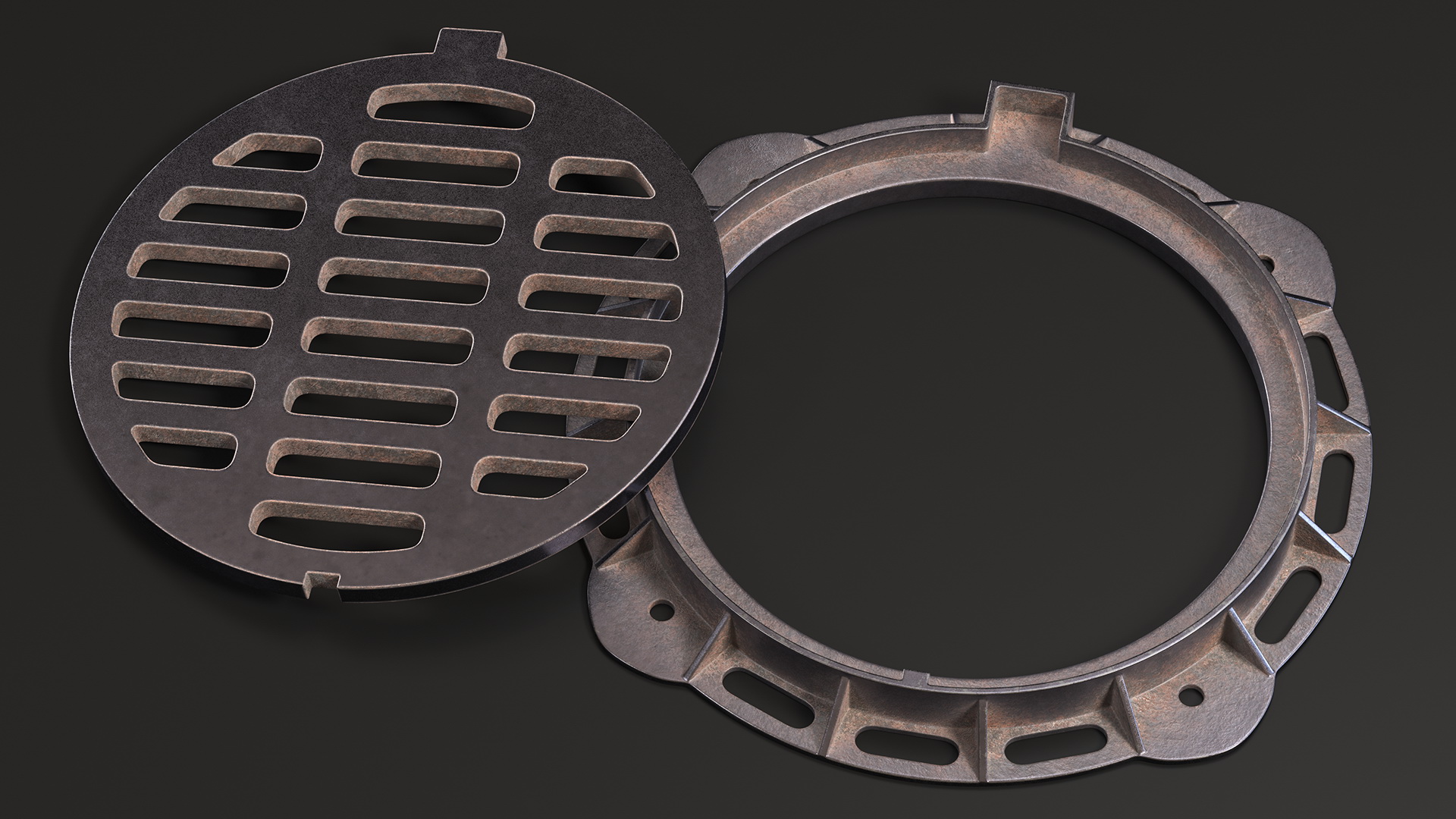 Sewer Cover Lid Old 3D model