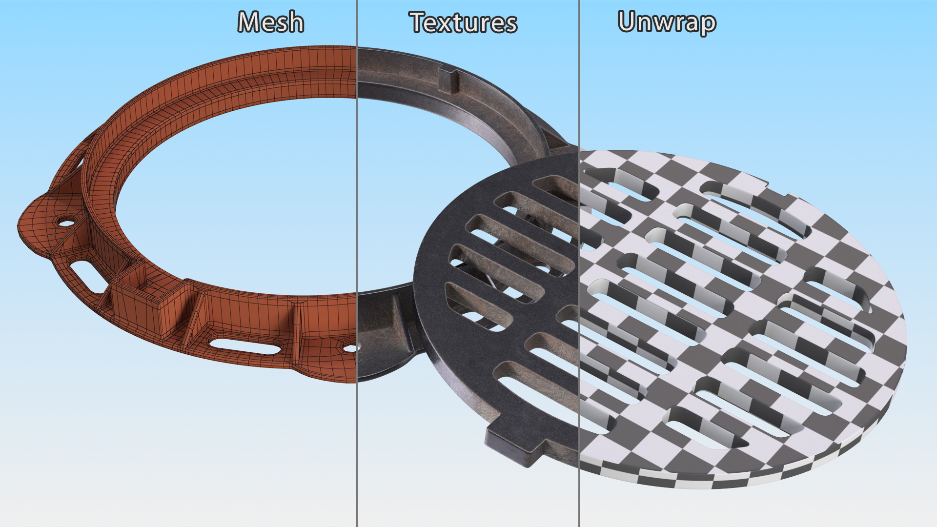 Sewer Cover Lid Old 3D model