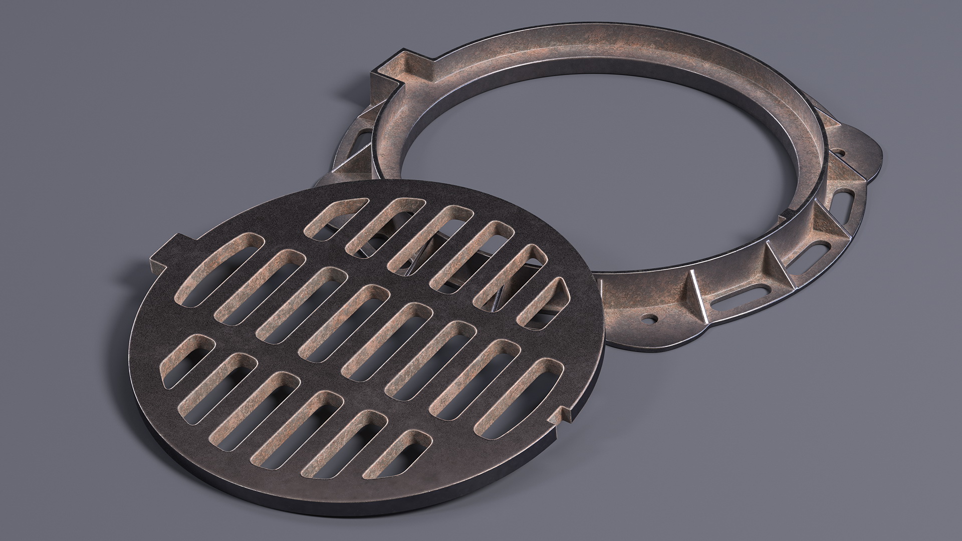 Sewer Cover Lid Old 3D model