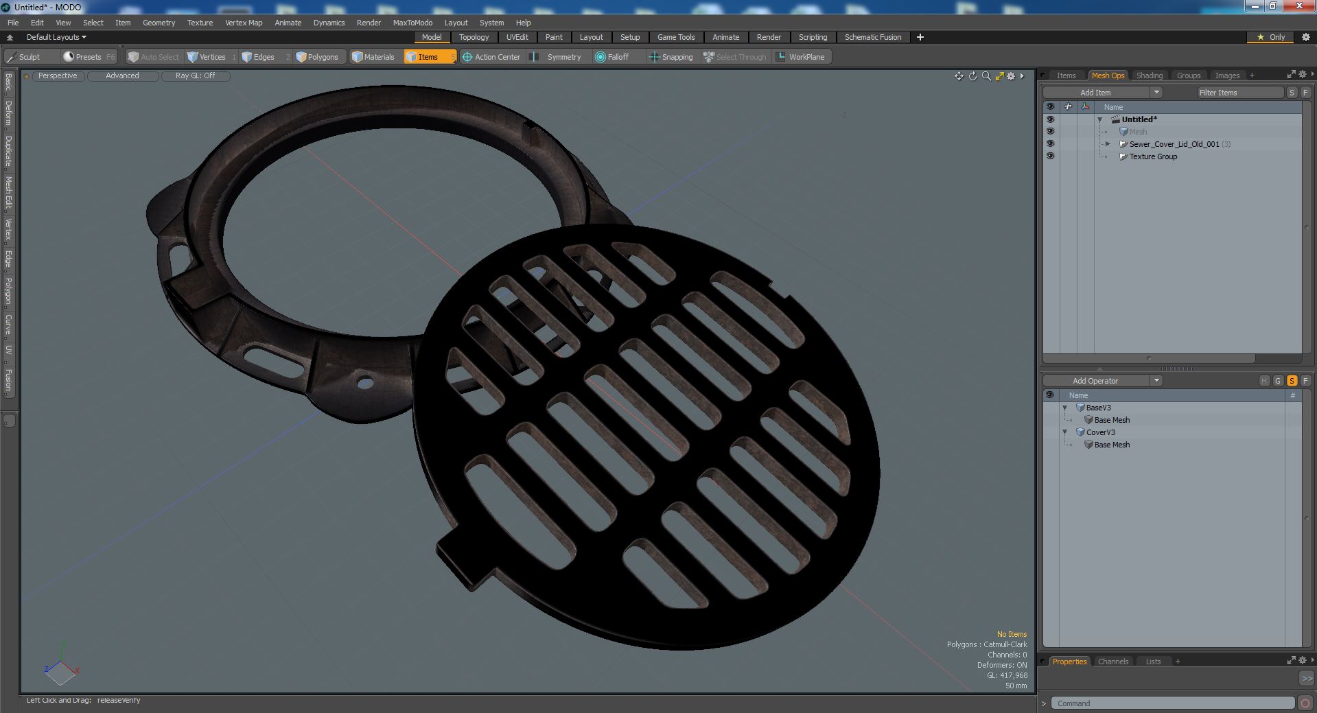 Sewer Cover Lid Old 3D model