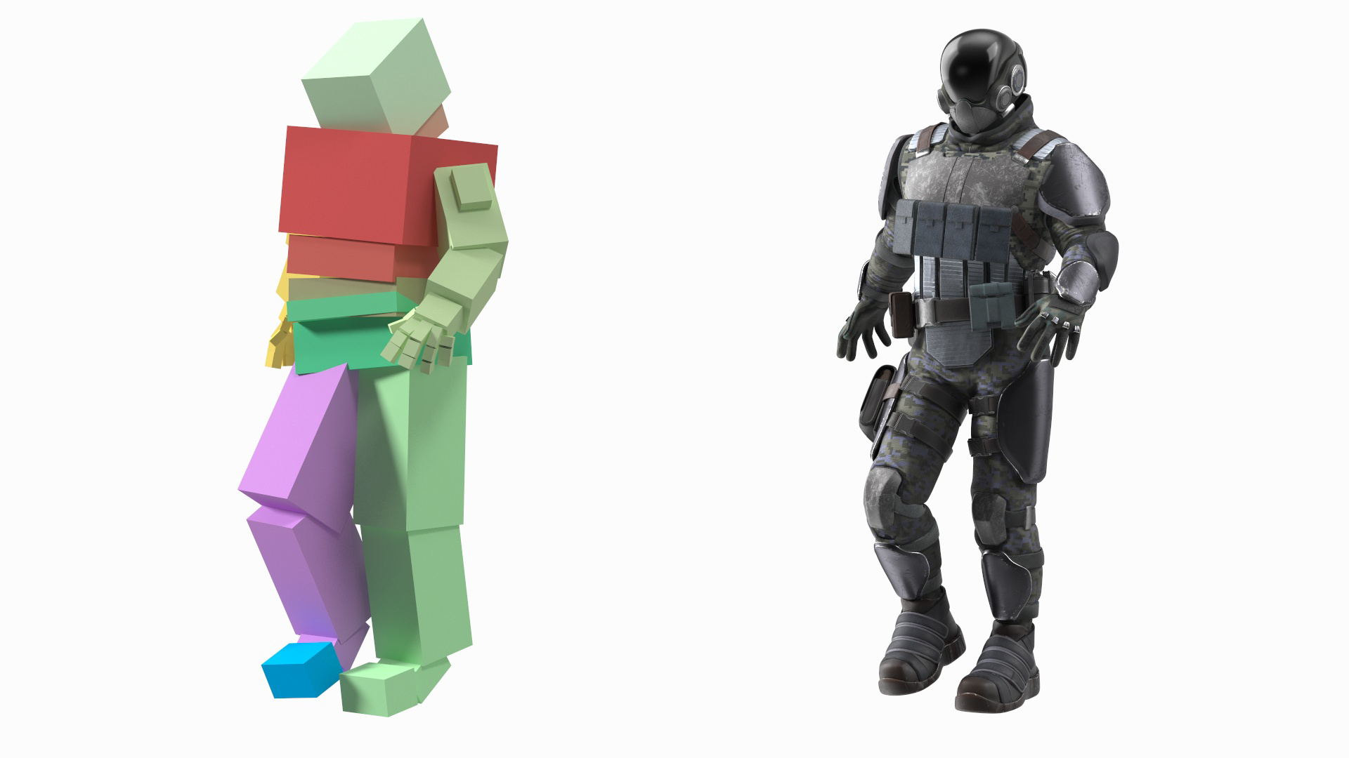 3D model Futuristic Soldier Rigged