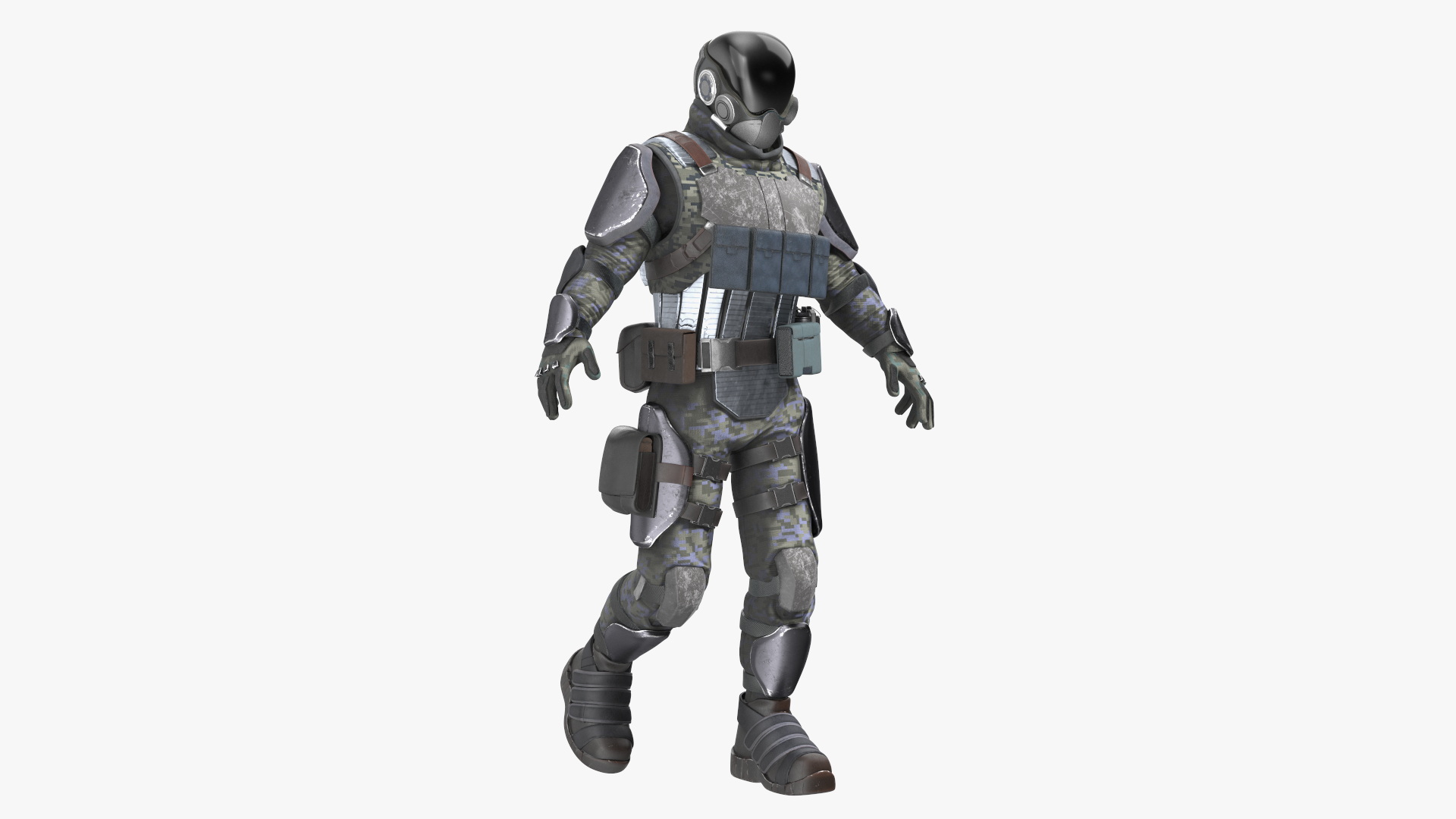 3D model Futuristic Soldier Rigged