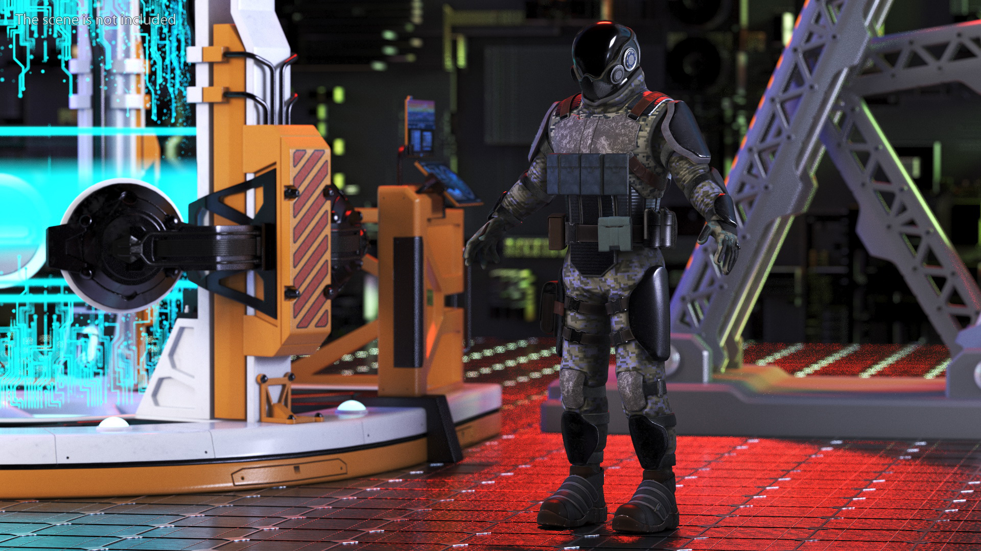 3D model Futuristic Soldier Rigged