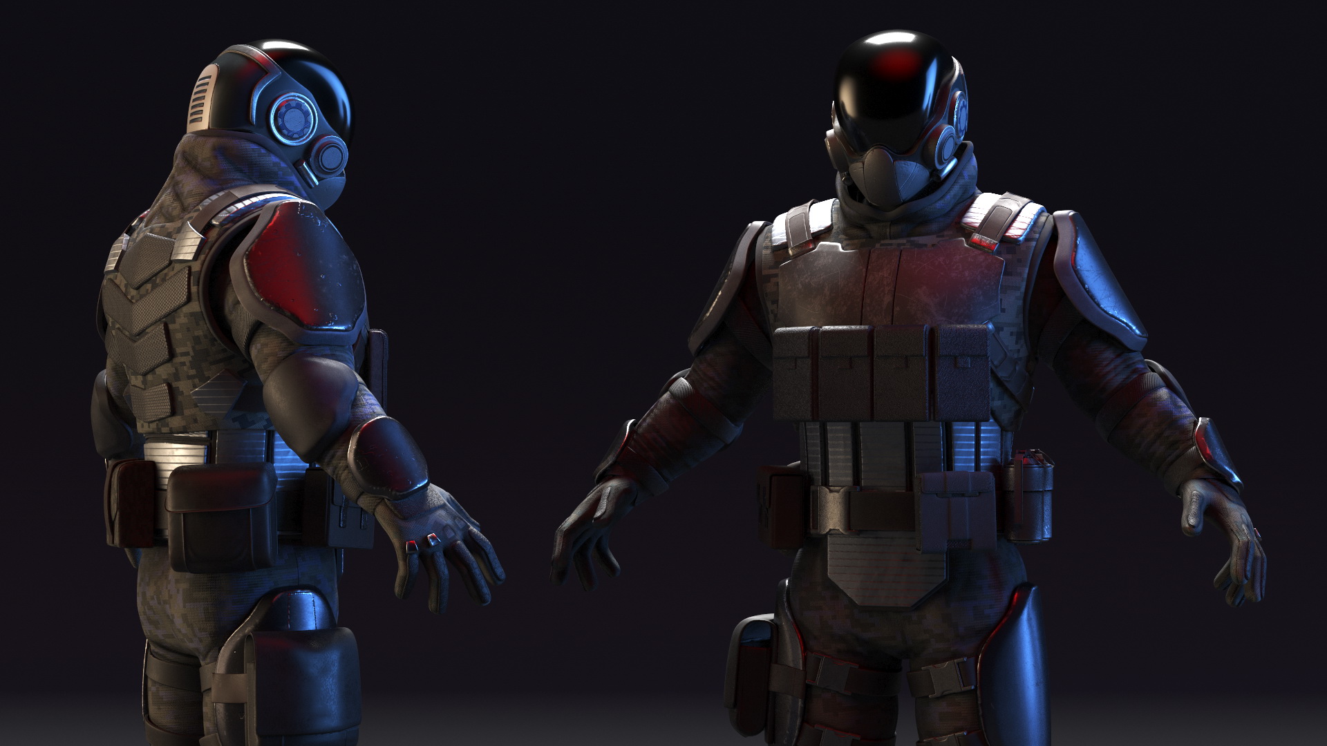 3D model Futuristic Soldier Rigged
