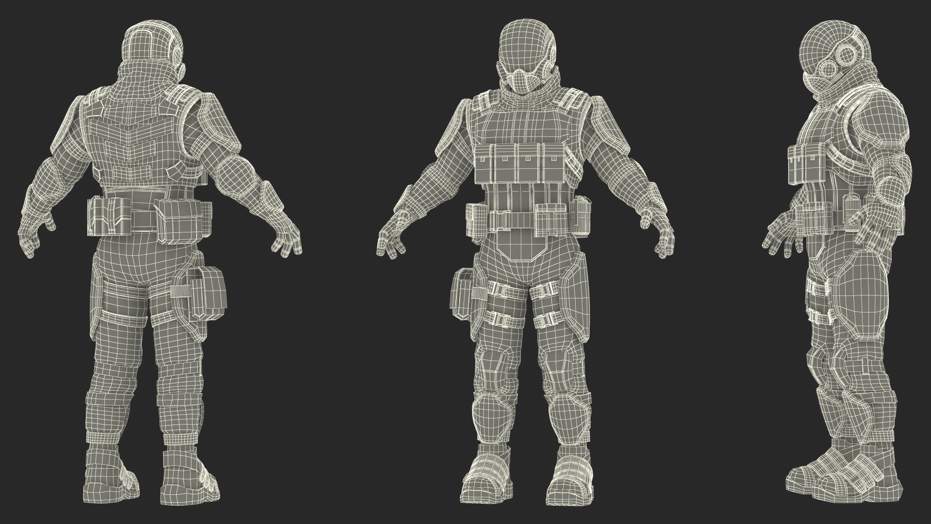 3D model Futuristic Soldier Rigged