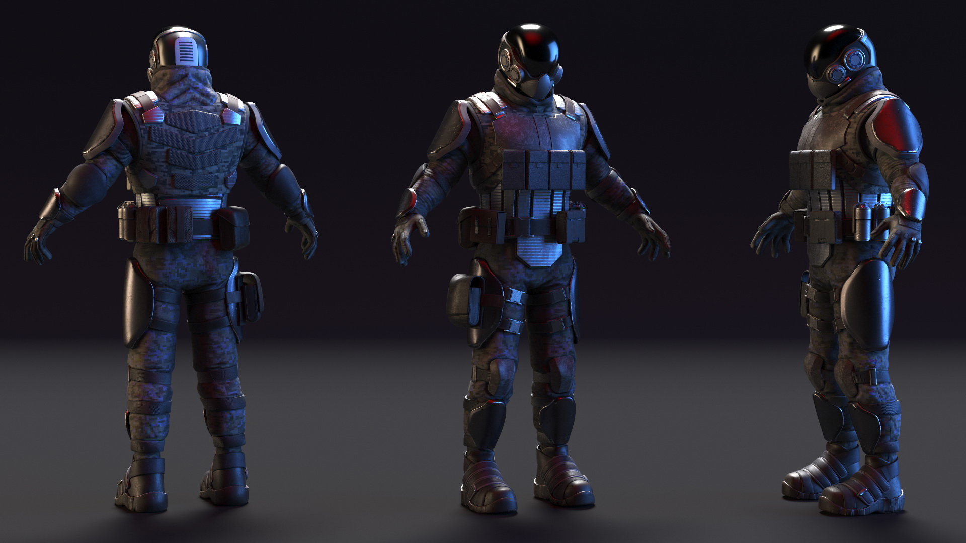 3D model Futuristic Soldier Rigged