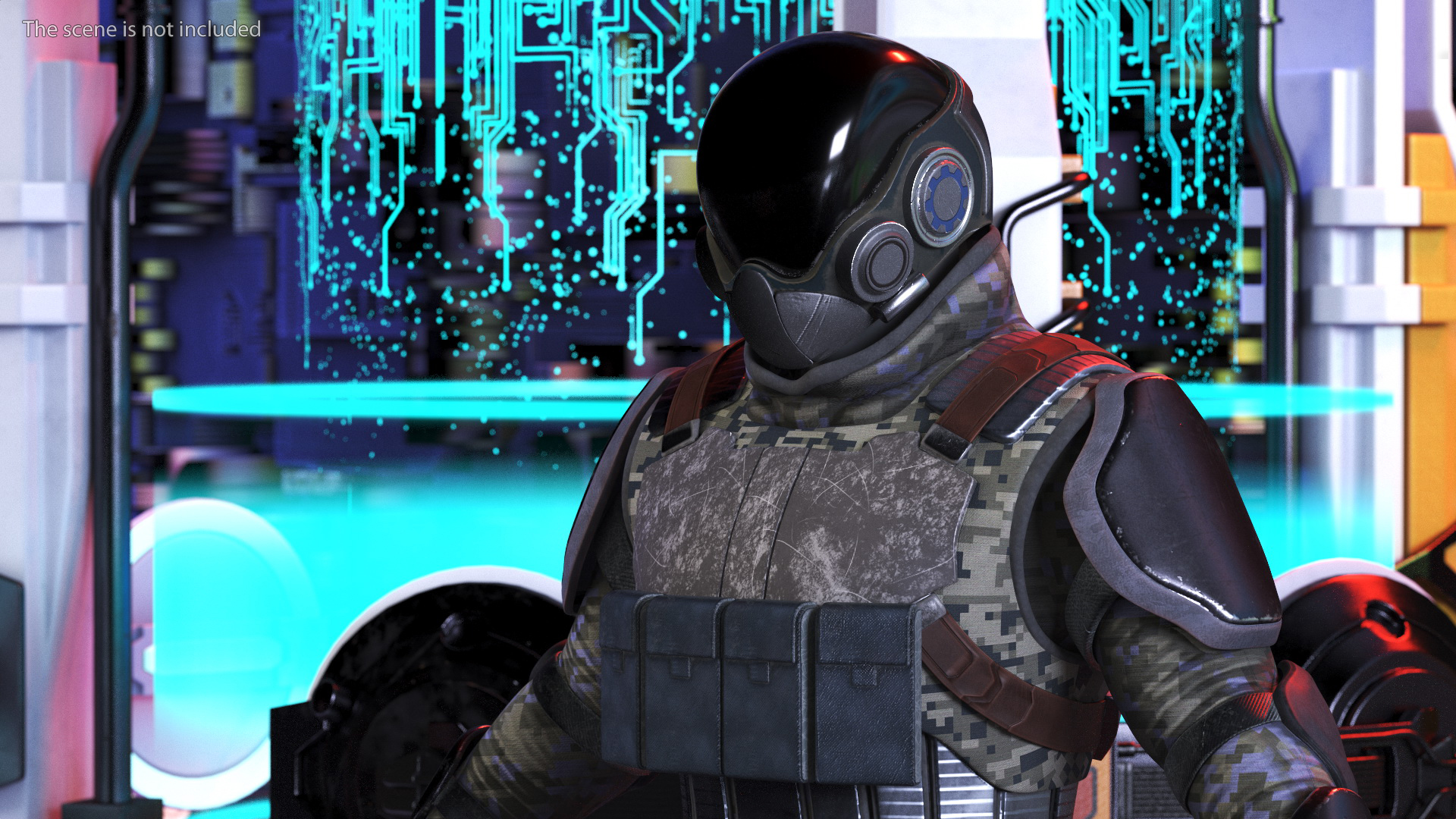3D model Futuristic Soldier Rigged