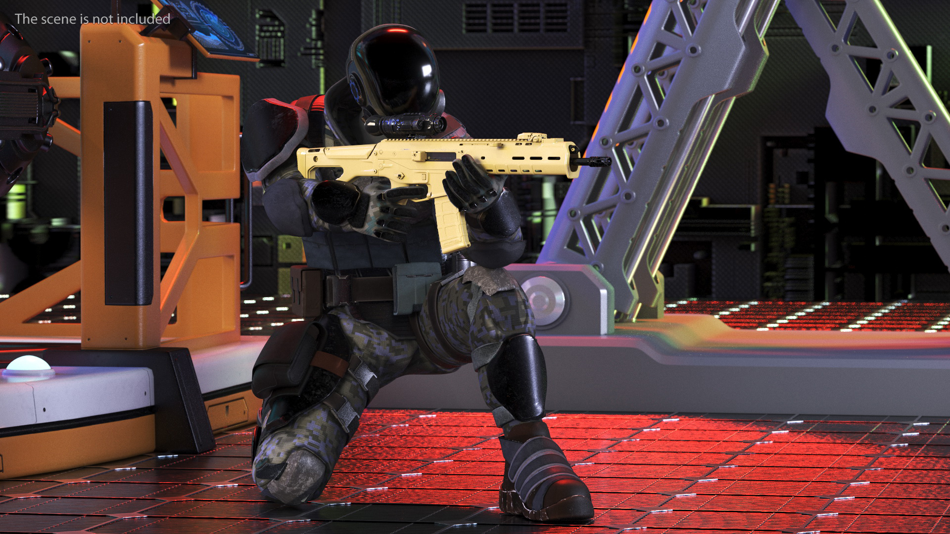 3D model Futuristic Soldier Rigged