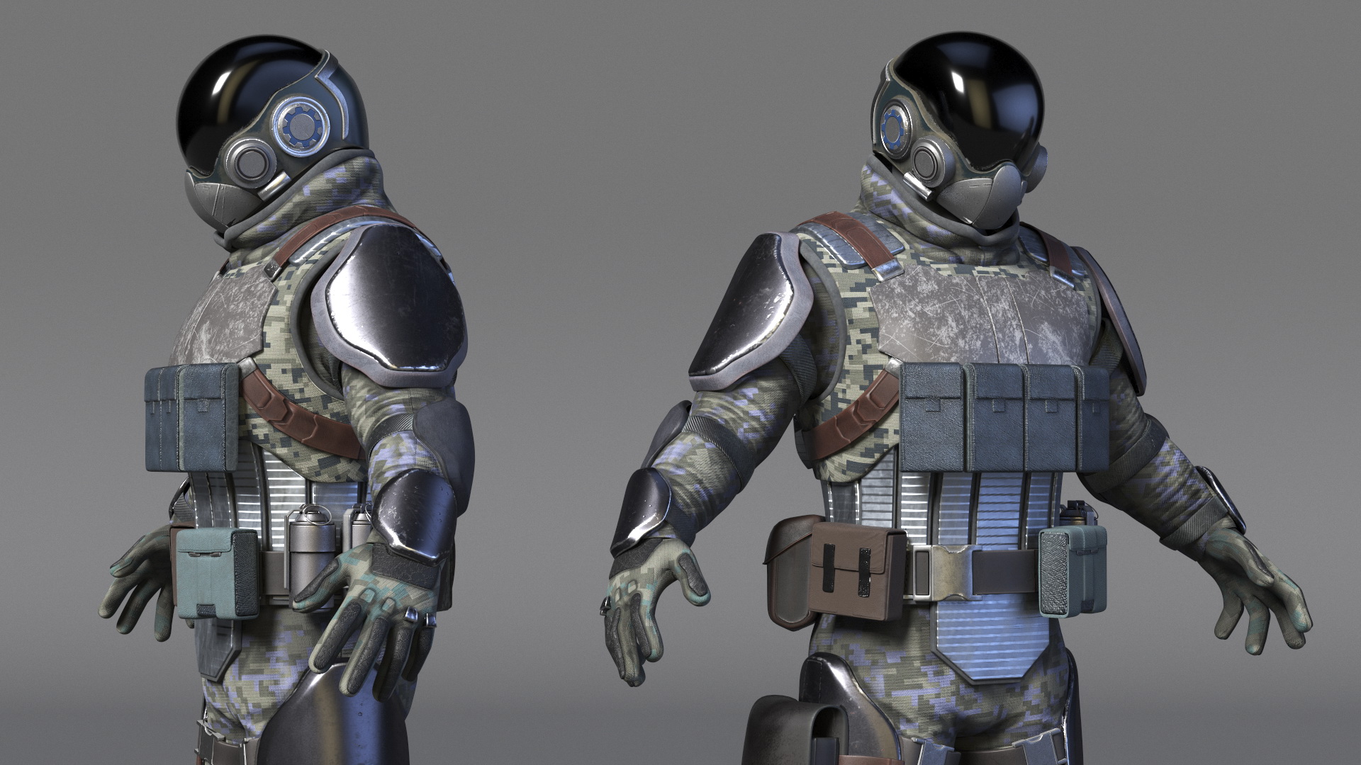 3D model Futuristic Soldier Rigged