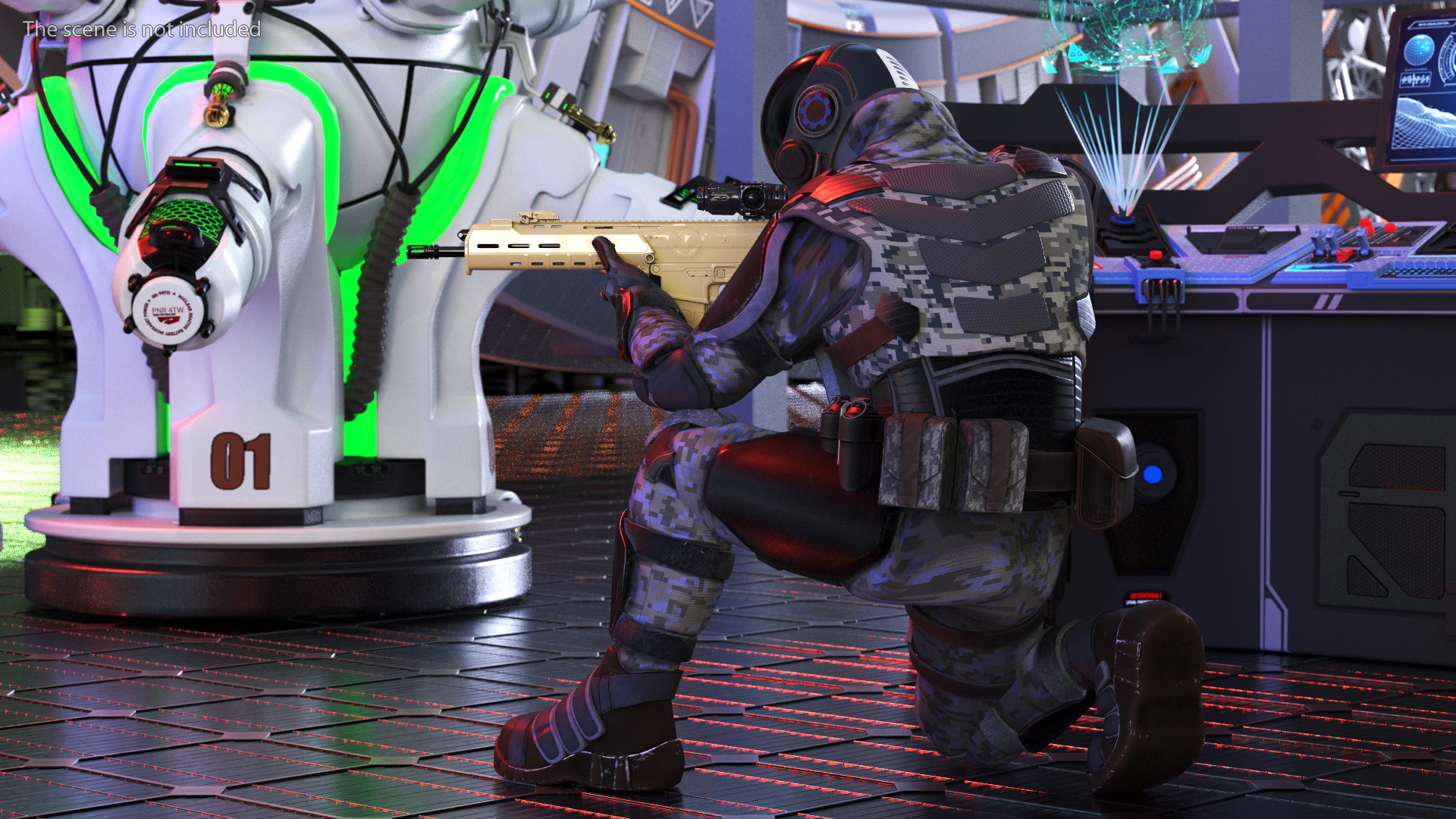 3D model Futuristic Soldier Rigged