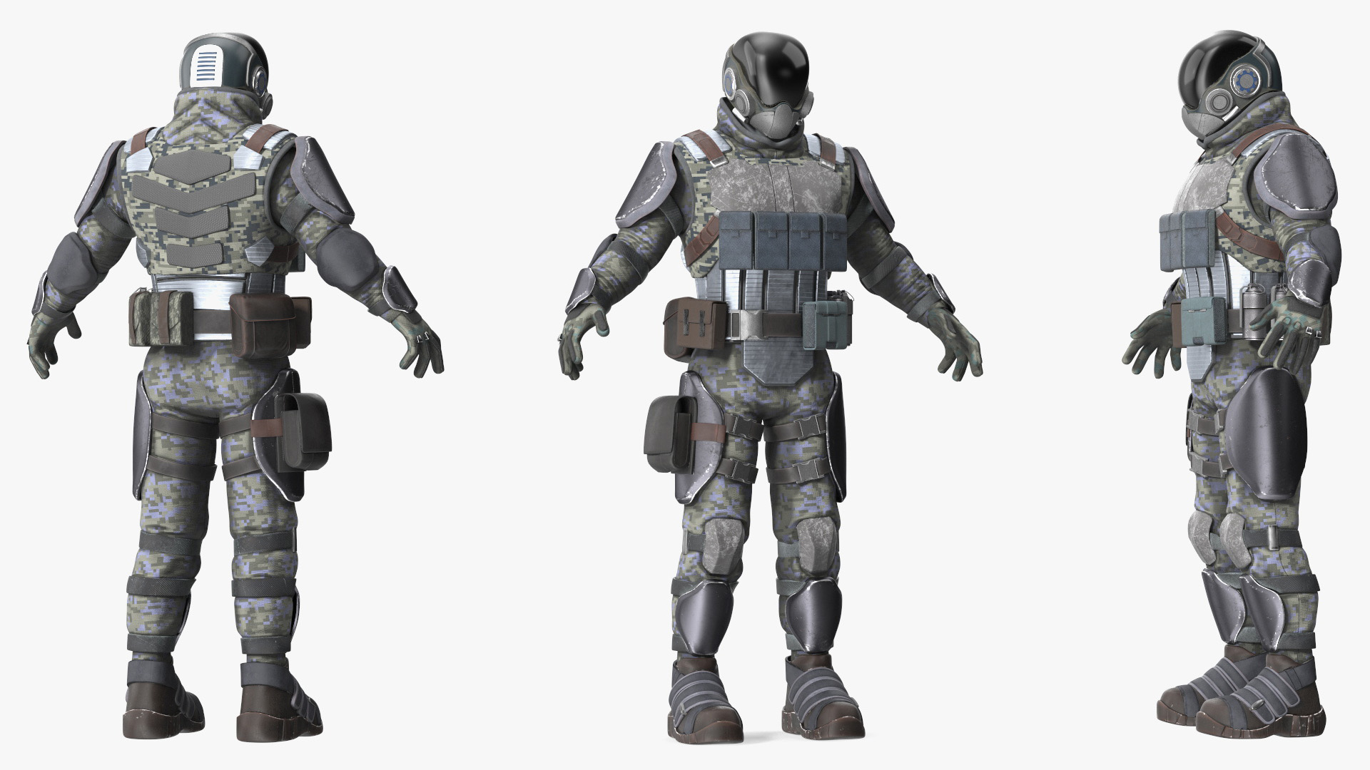 3D model Futuristic Soldier Rigged
