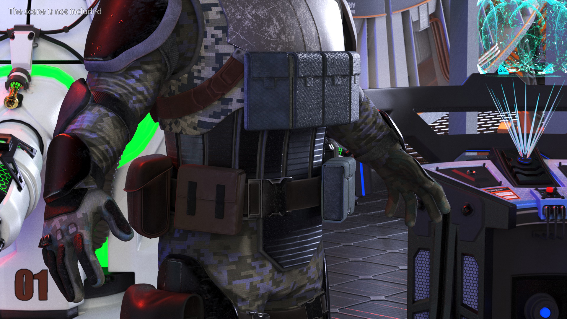 3D model Futuristic Soldier Rigged
