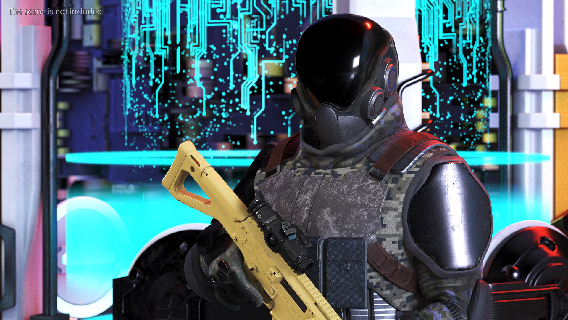 3D model Futuristic Soldier Rigged