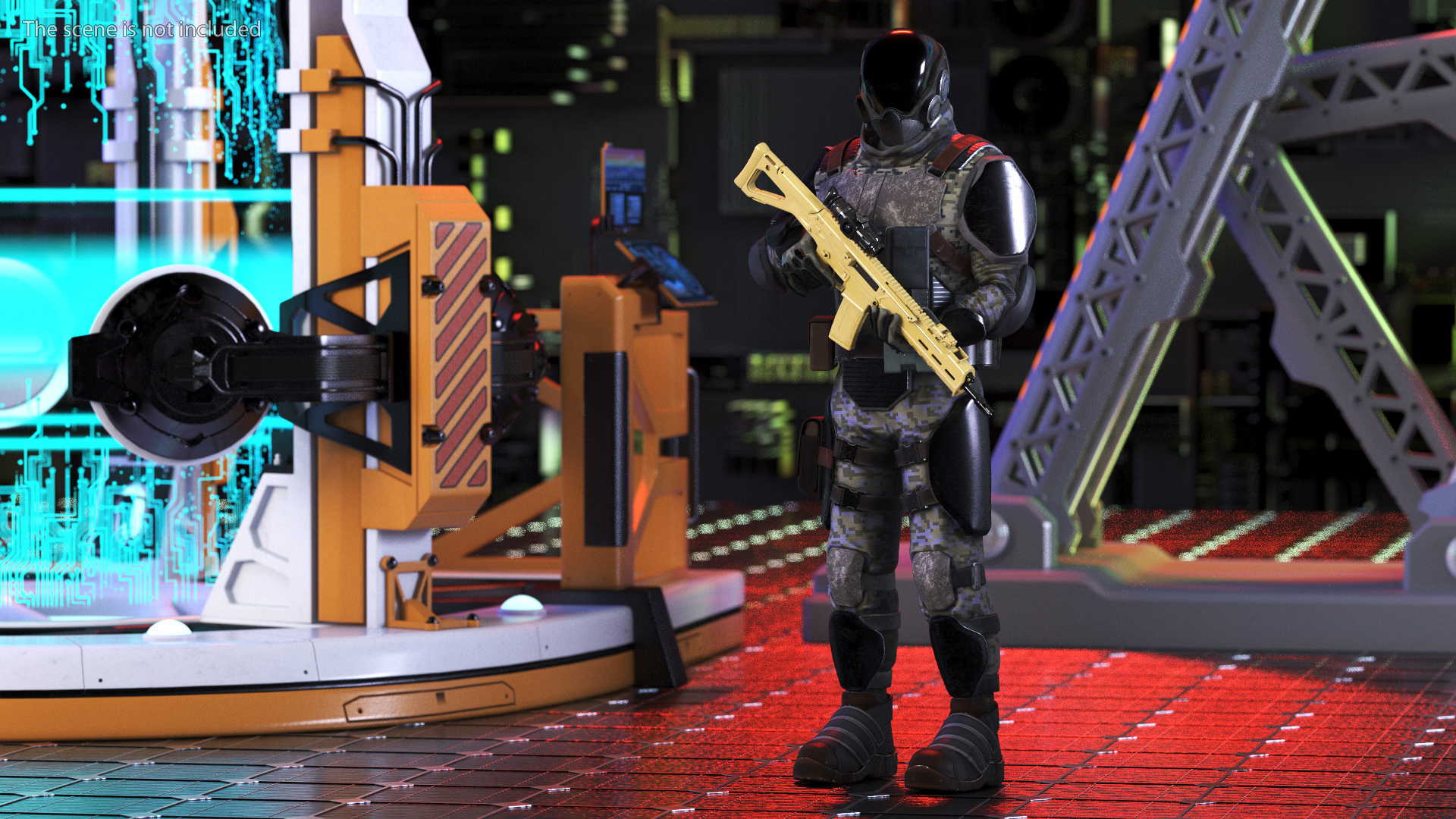 3D model Futuristic Soldier Rigged