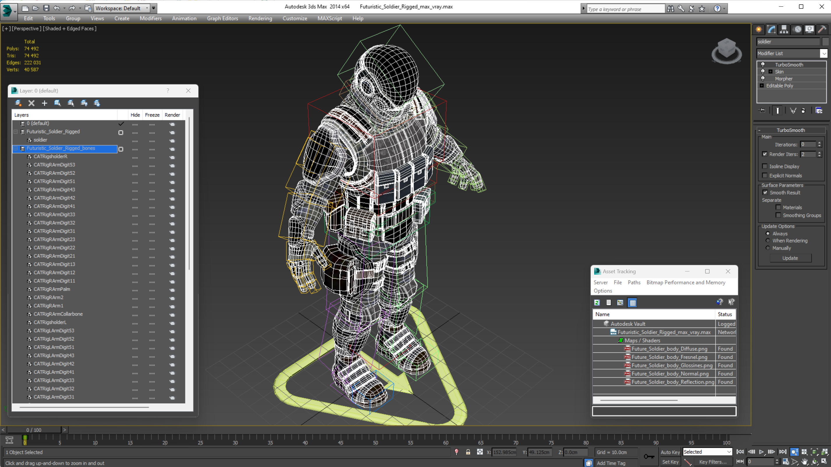 3D model Futuristic Soldier Rigged
