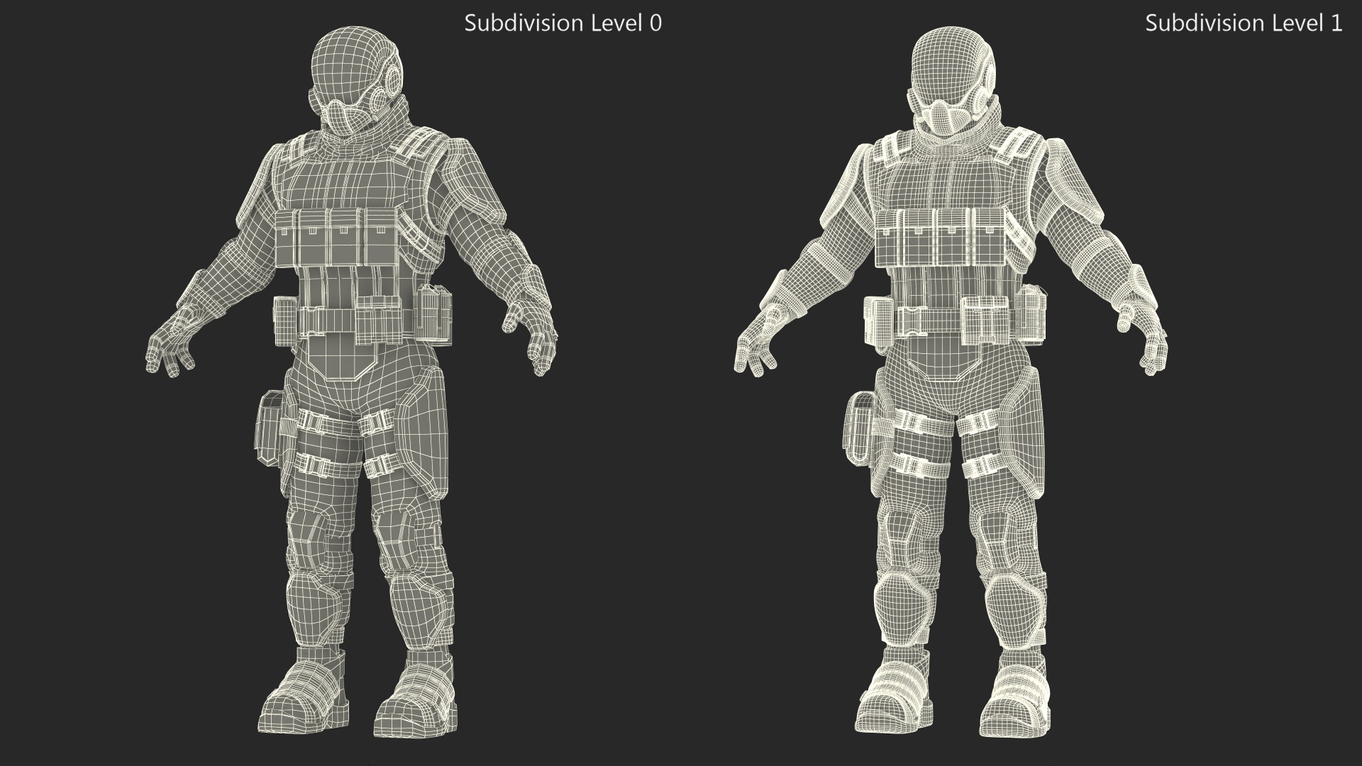 3D model Futuristic Soldier Rigged
