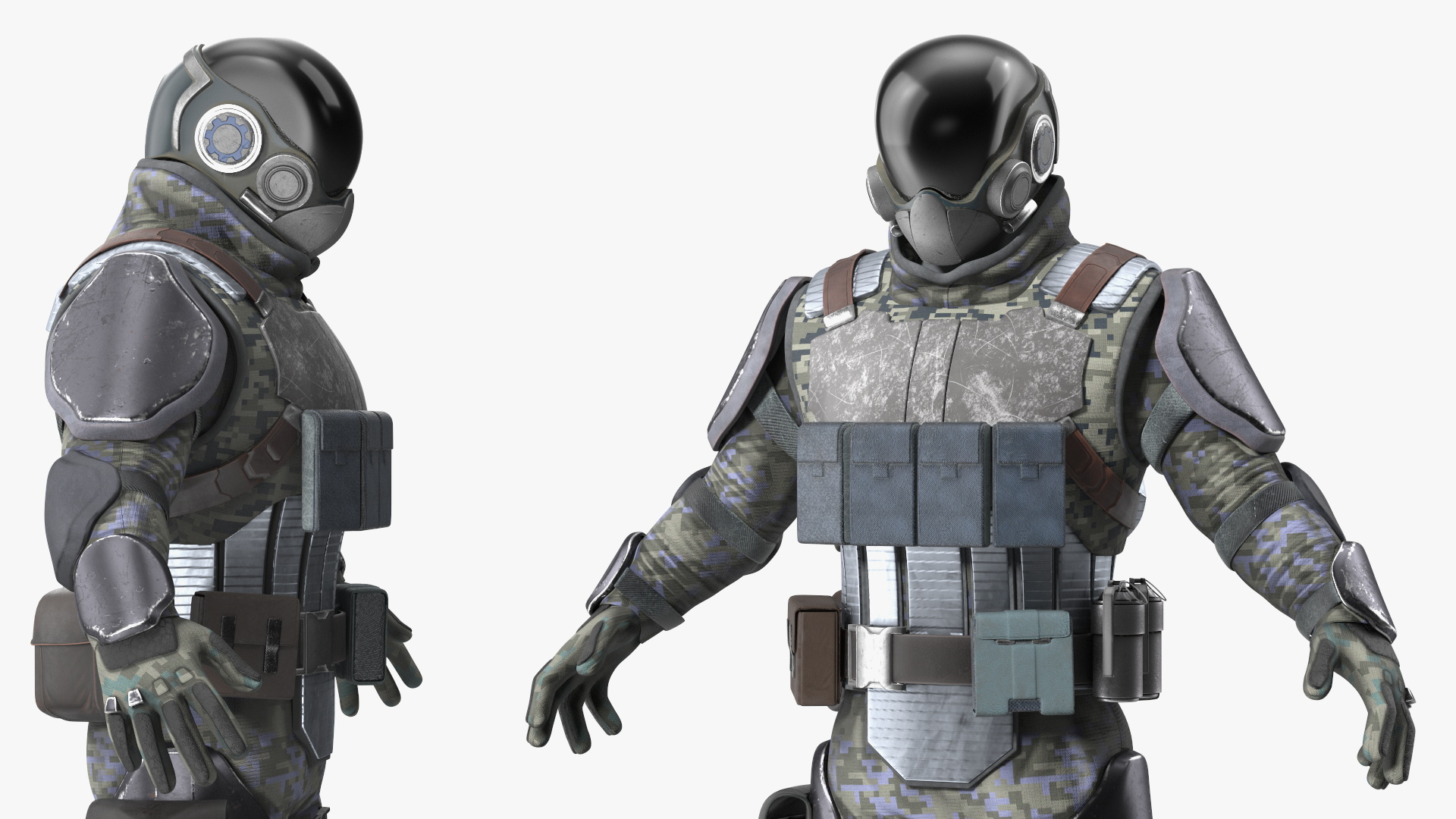 3D model Futuristic Soldier Rigged