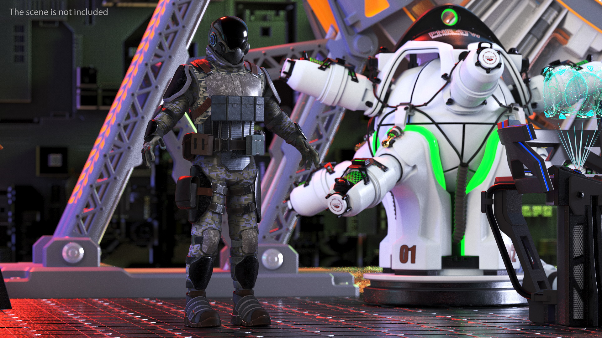 3D model Futuristic Soldier Rigged