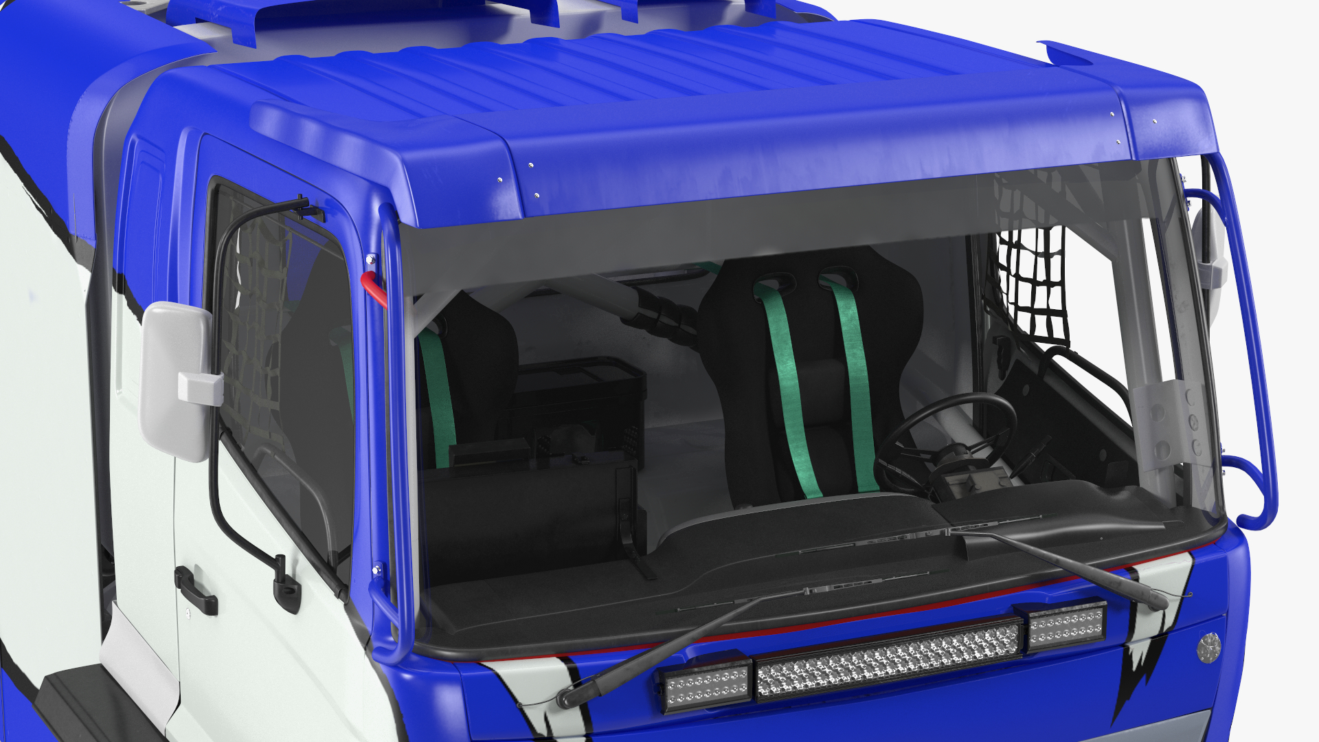 3D Rally Dakar Truck Blue Rigged for Maya model