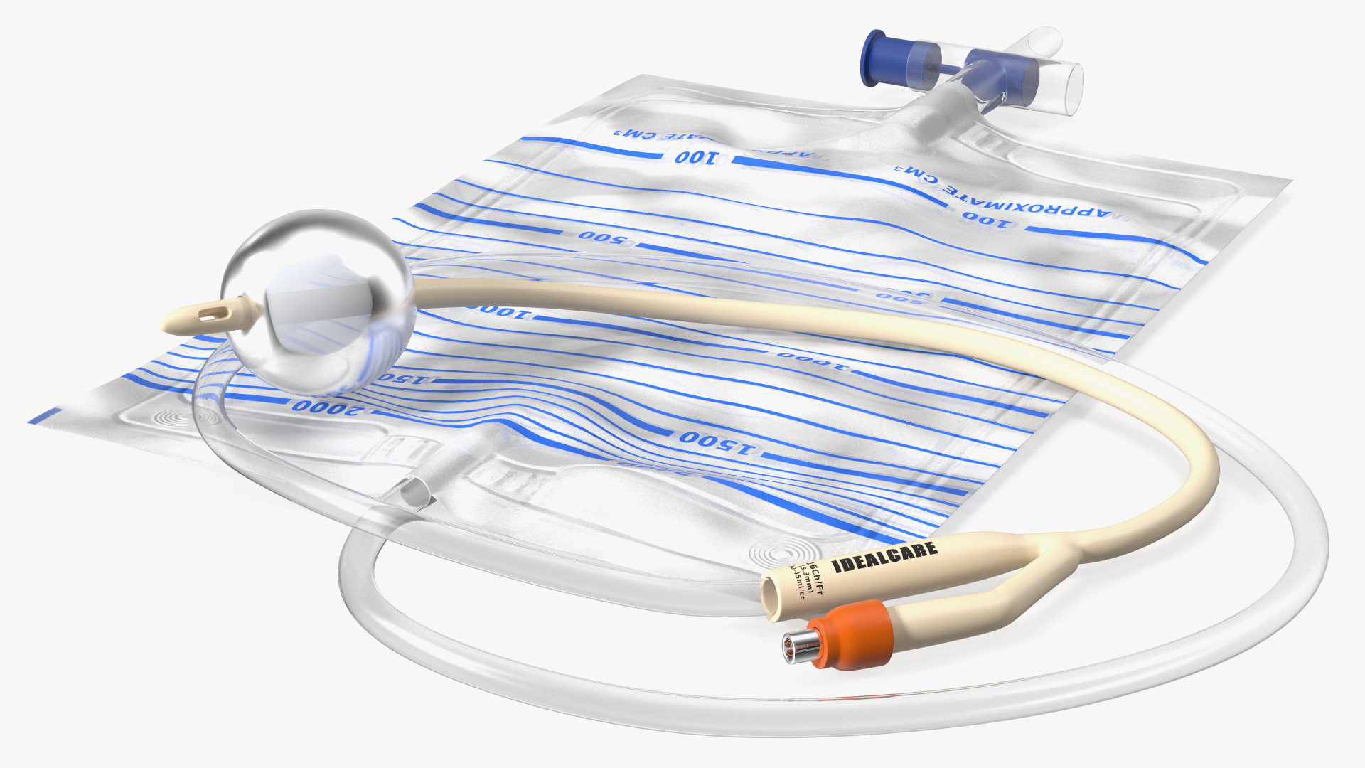 3D model Silicone Coated Idealcare Foley Catheter