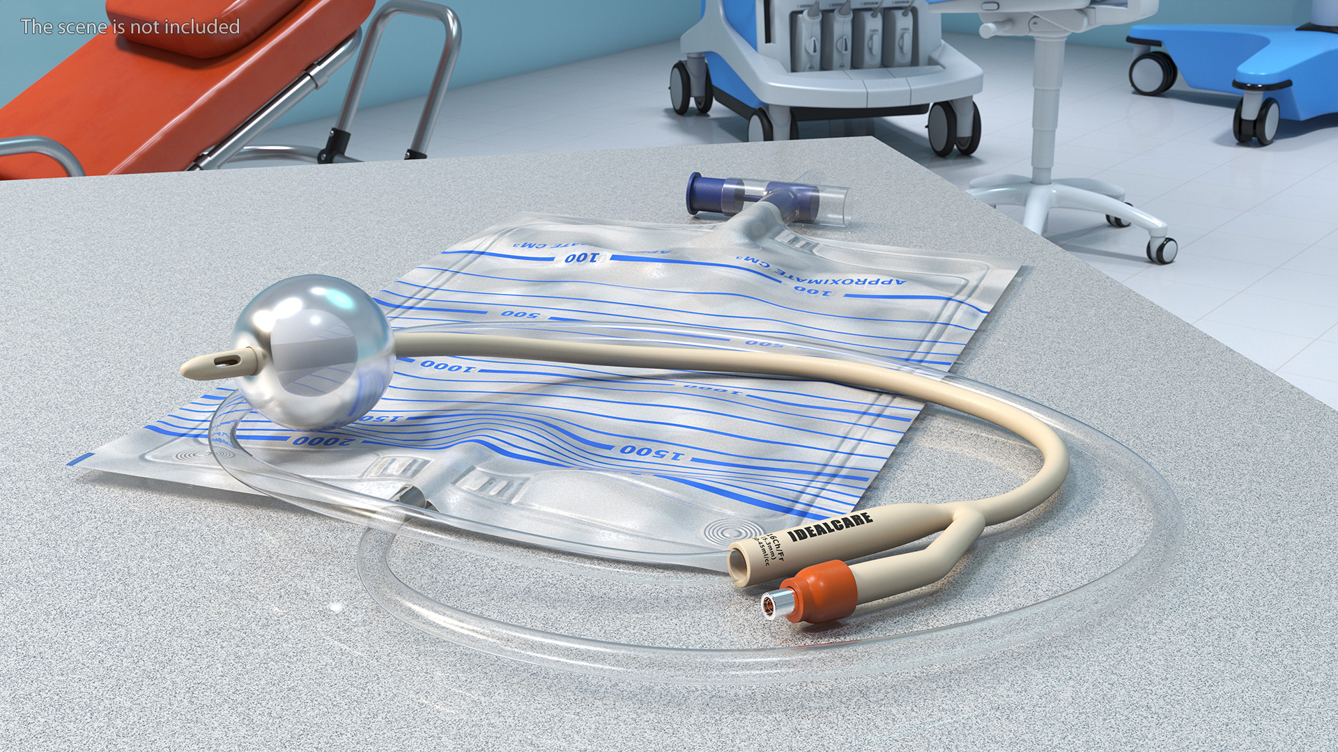 3D model Silicone Coated Idealcare Foley Catheter