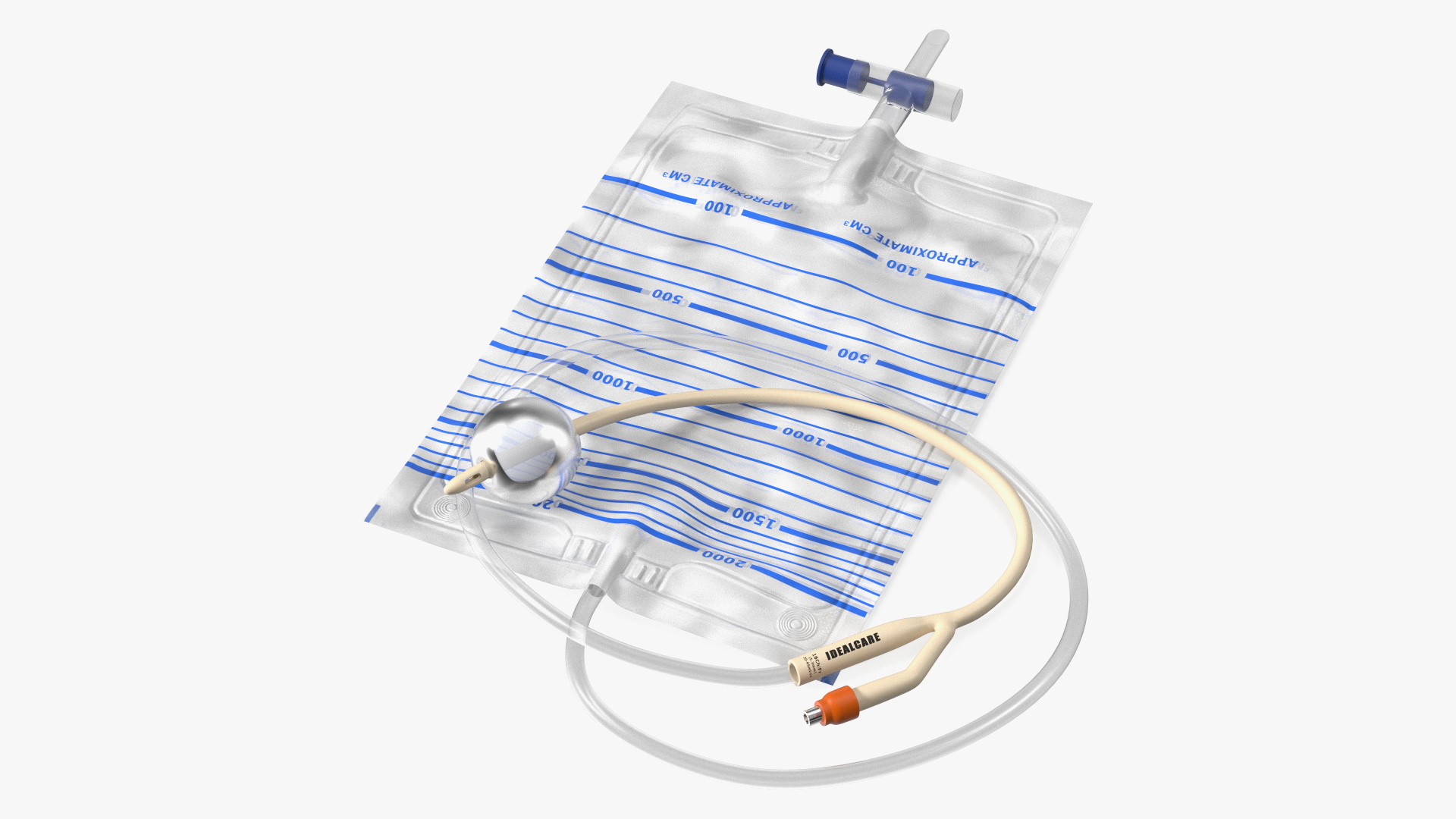 3D model Silicone Coated Idealcare Foley Catheter