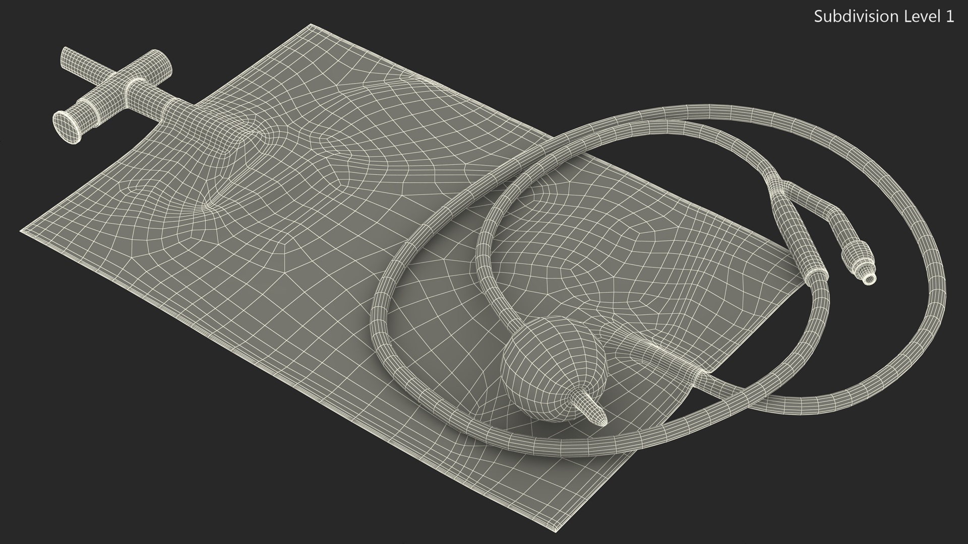 3D model Silicone Coated Idealcare Foley Catheter