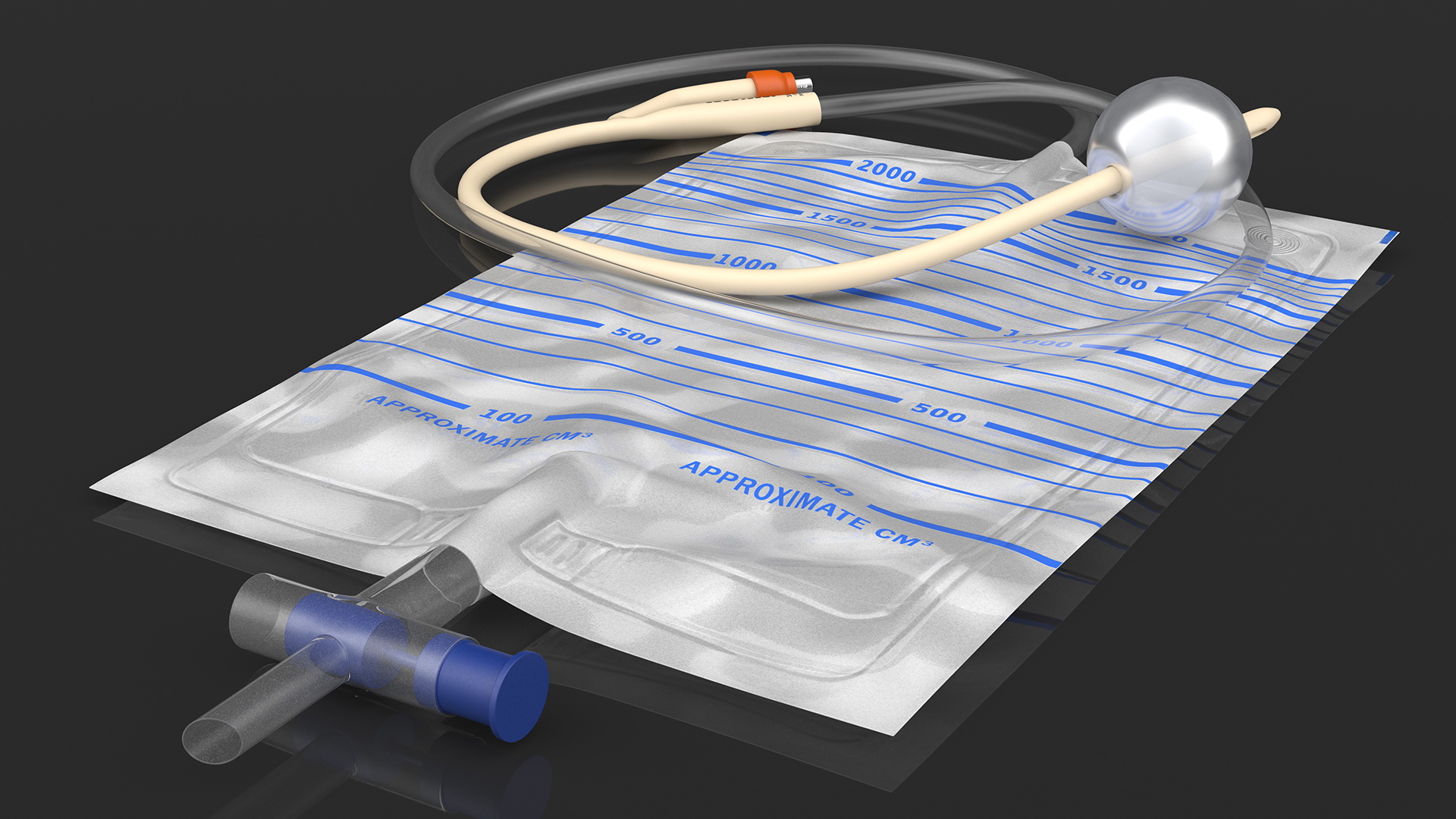 3D model Silicone Coated Idealcare Foley Catheter