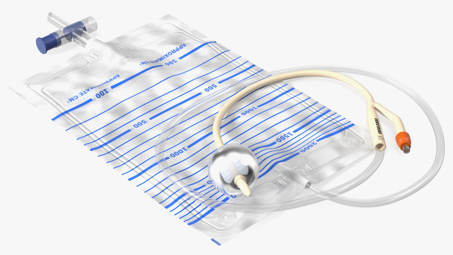 3D model Silicone Coated Idealcare Foley Catheter