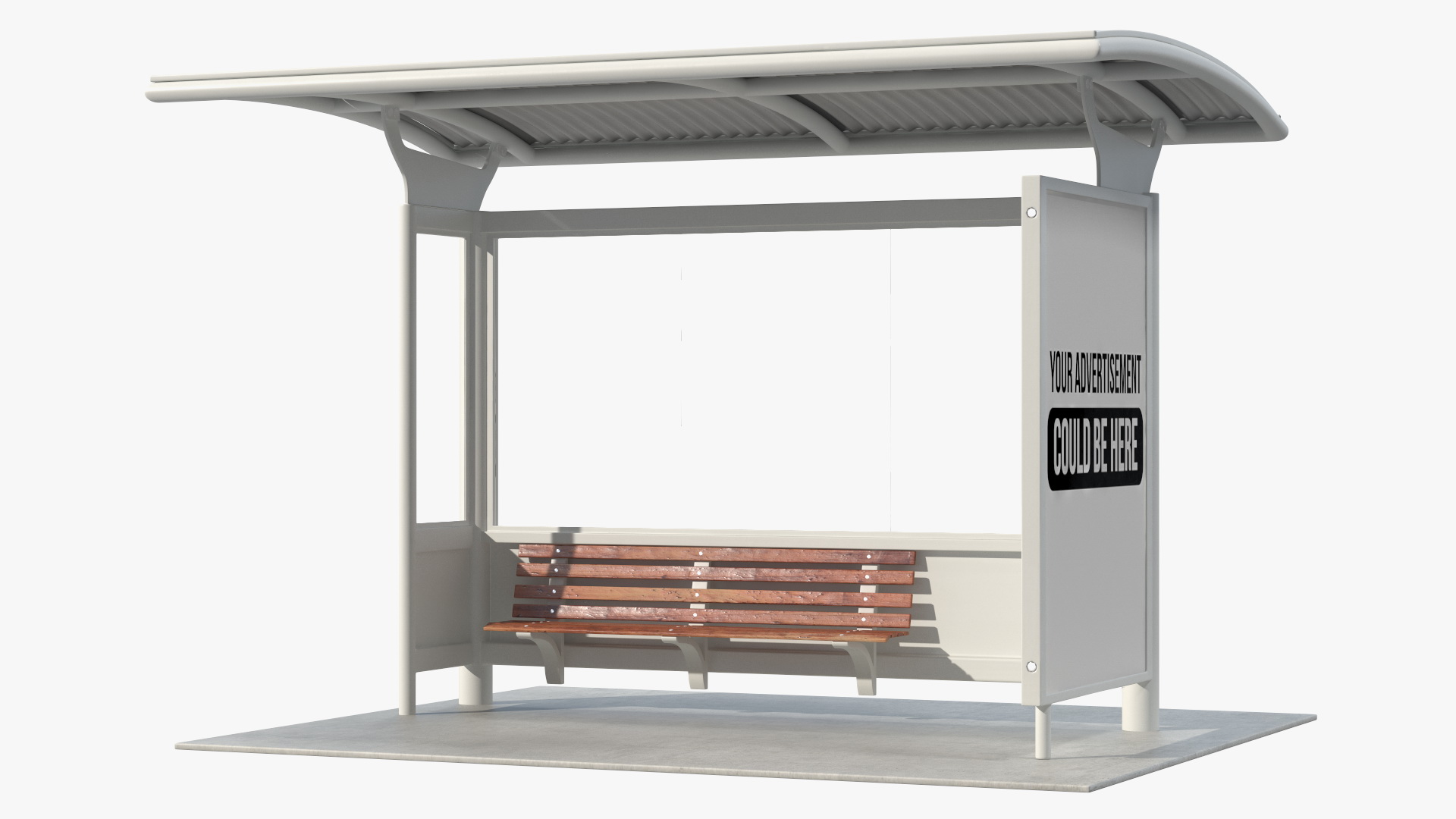 3D Bus Stop with Billboard White New model
