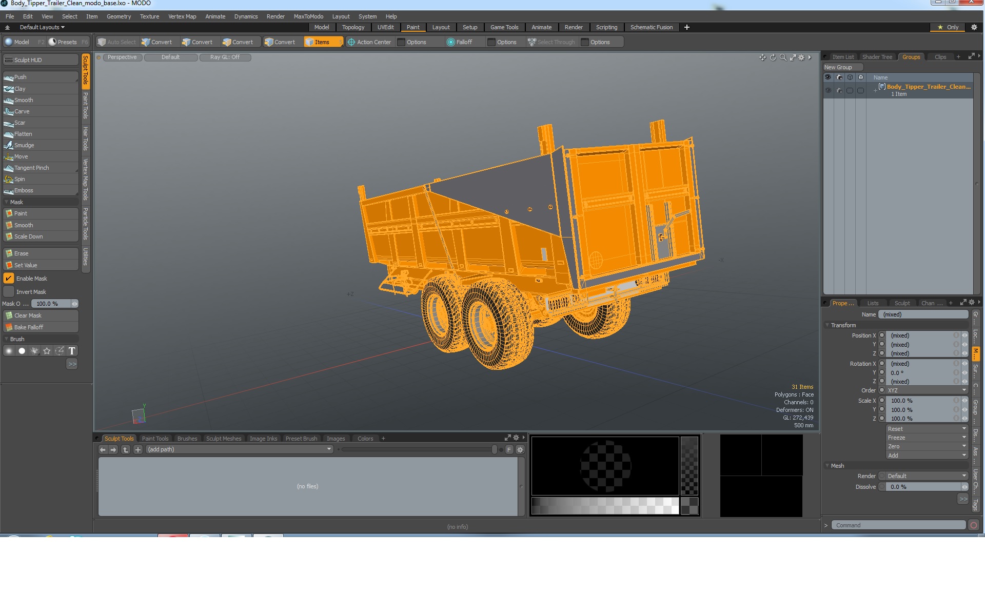 3D model Body Tipper Trailer Clean