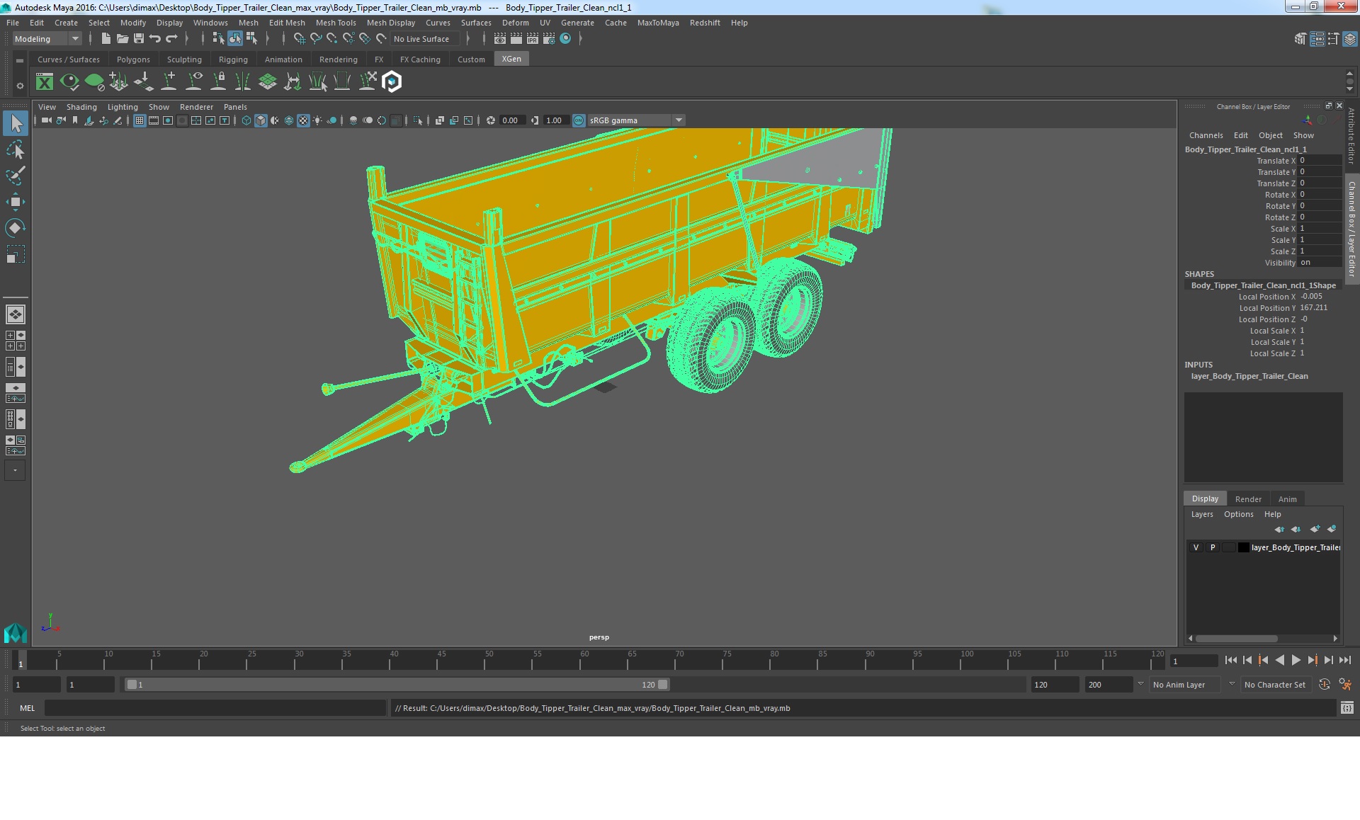 3D model Body Tipper Trailer Clean