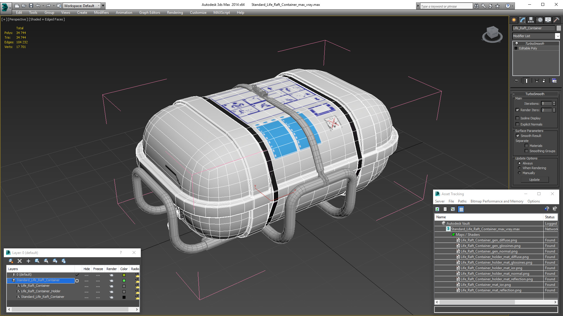 Standard Life Raft  Container 3D model