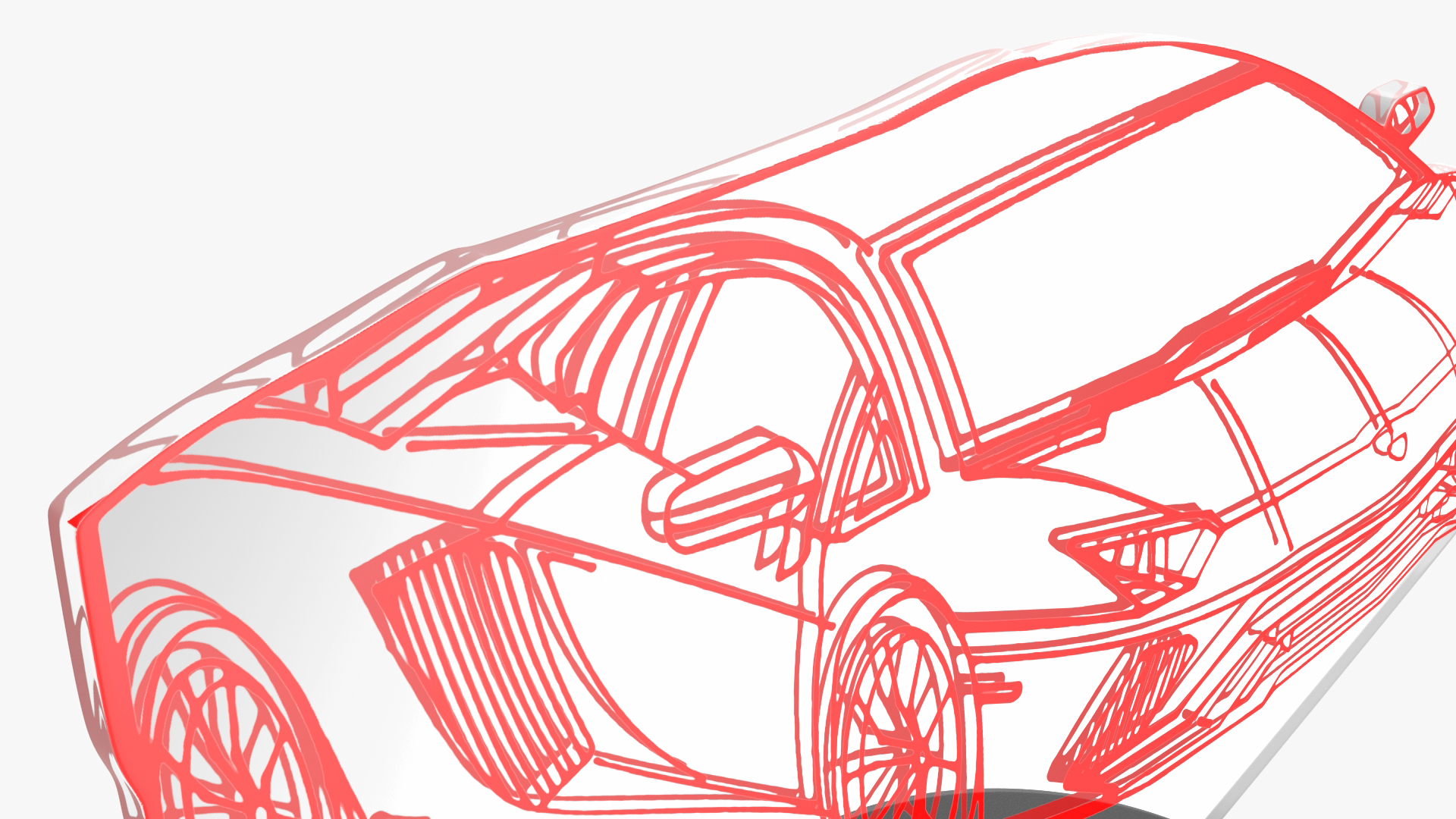 Hologram Lamp with Sport Car Red 3D