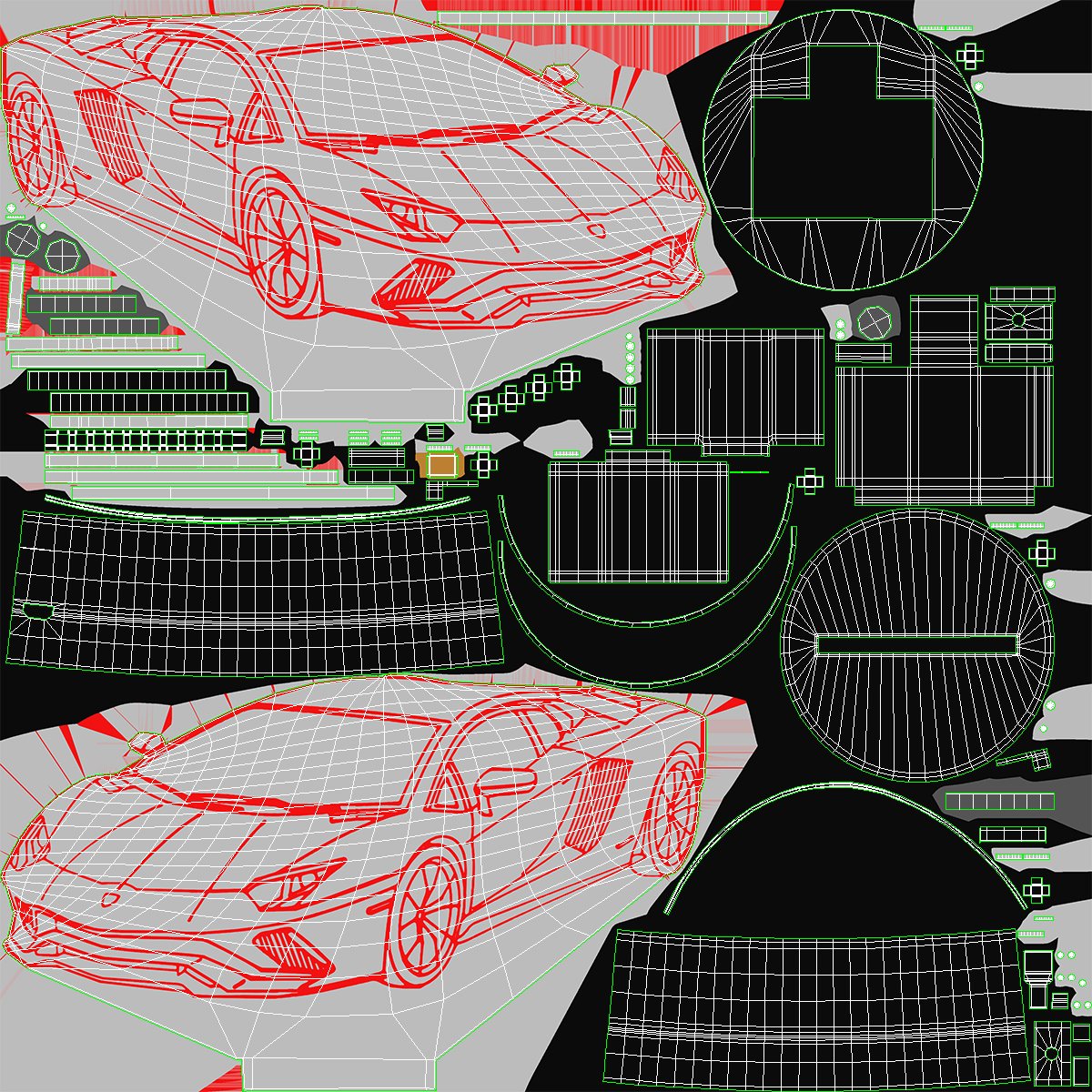 Hologram Lamp with Sport Car Red 3D