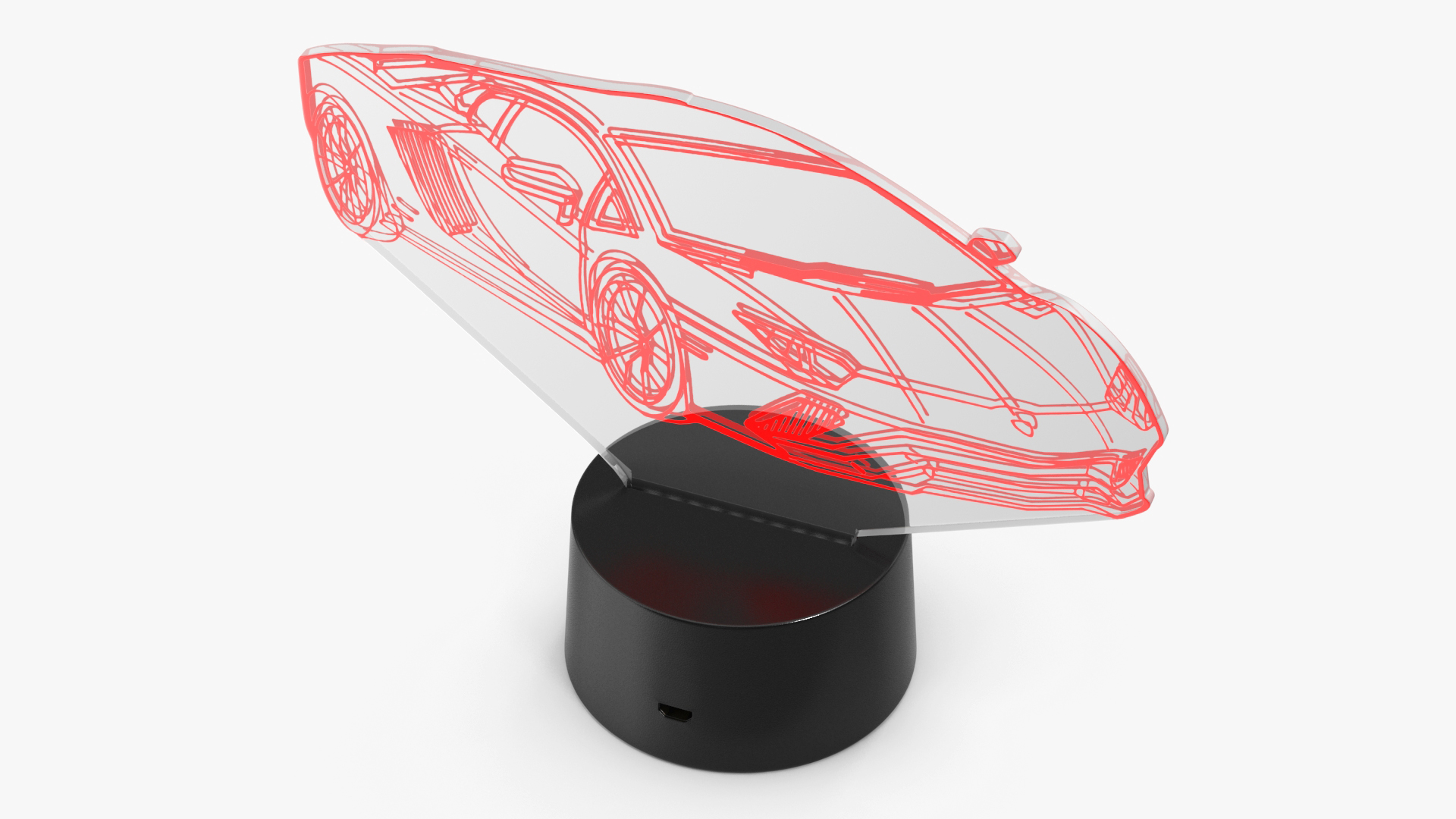 Hologram Lamp with Sport Car Red 3D