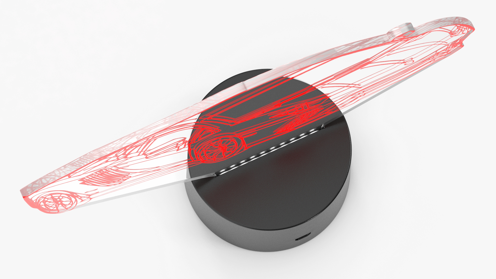 Hologram Lamp with Sport Car Red 3D