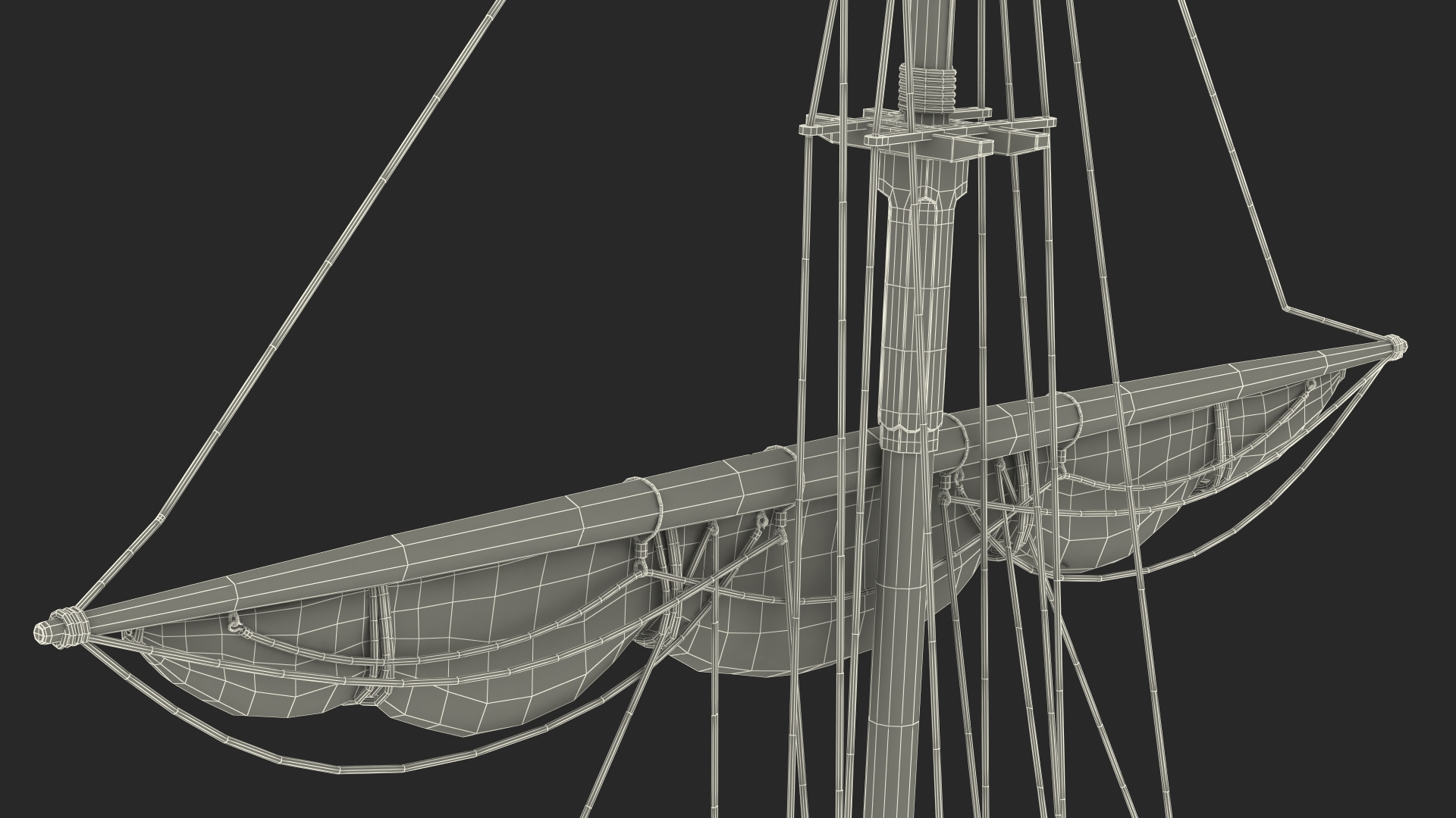 Foremast Retracted Sails 3D model