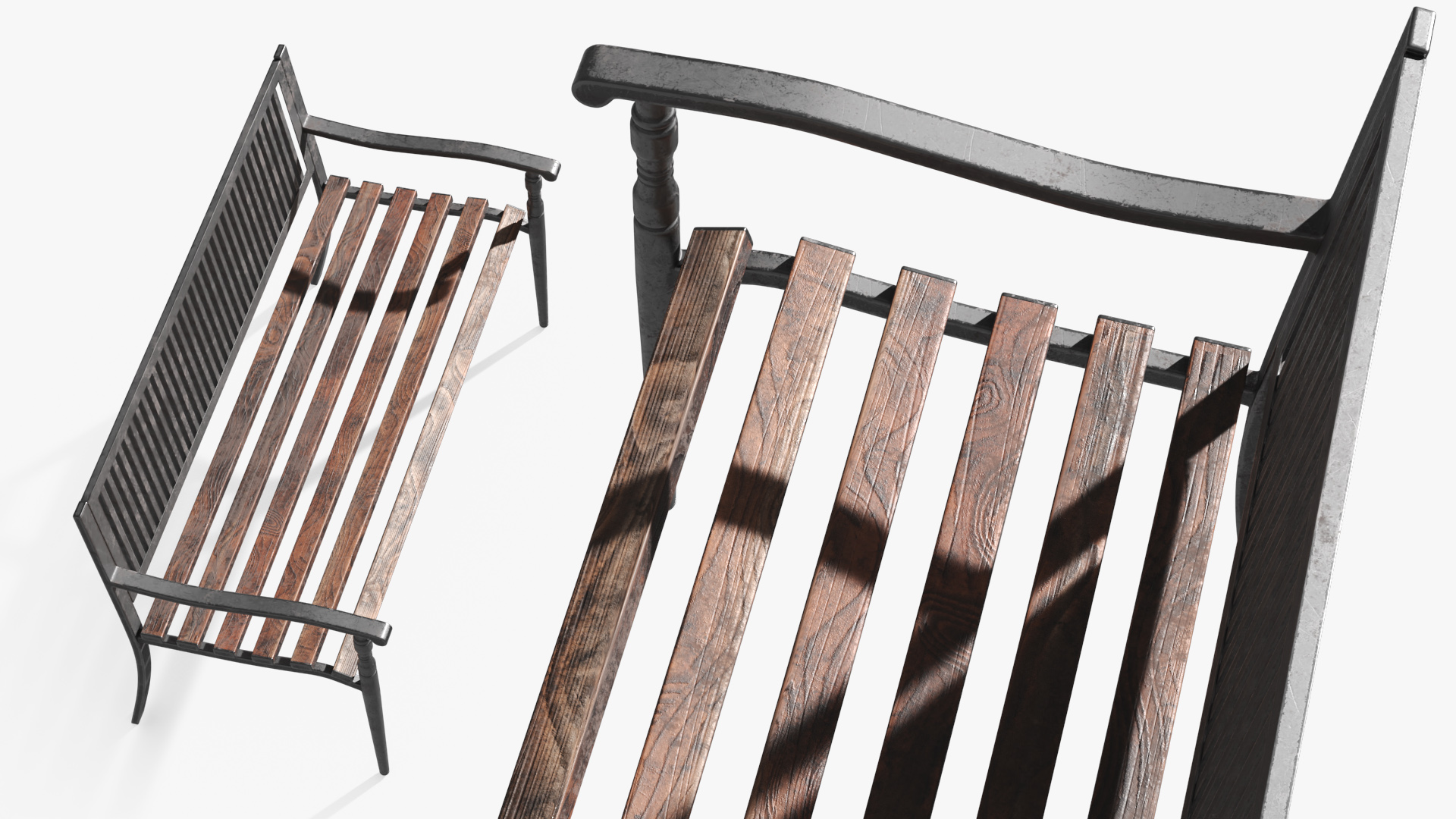 Outdoor Slat Bench Dark Brown - view 5