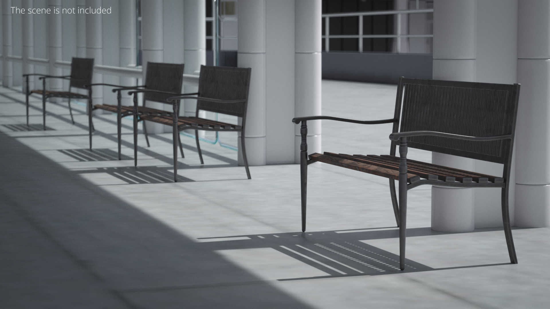 Outdoor Slat Bench Dark Brown - view 3