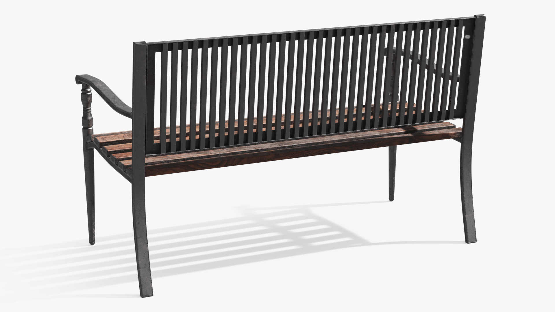 Outdoor Slat Bench Dark Brown - view 4