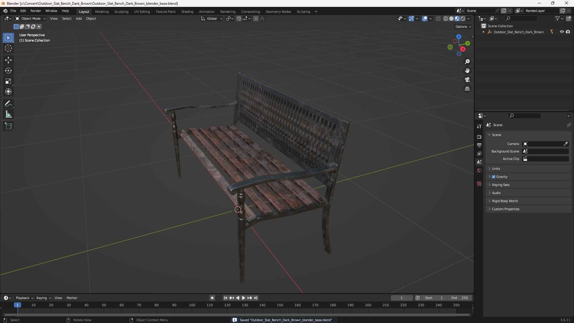 Outdoor Slat Bench Dark Brown - view 10