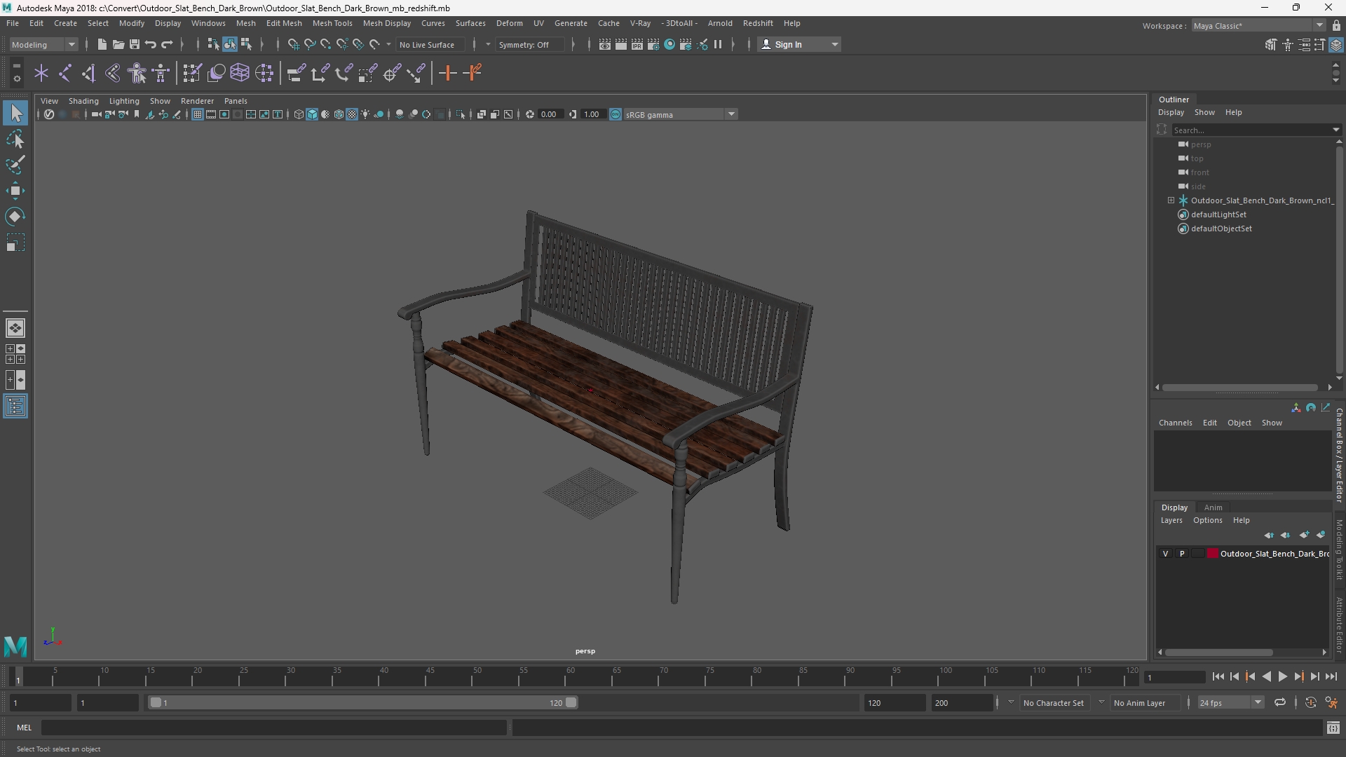 Outdoor Slat Bench Dark Brown - view 11