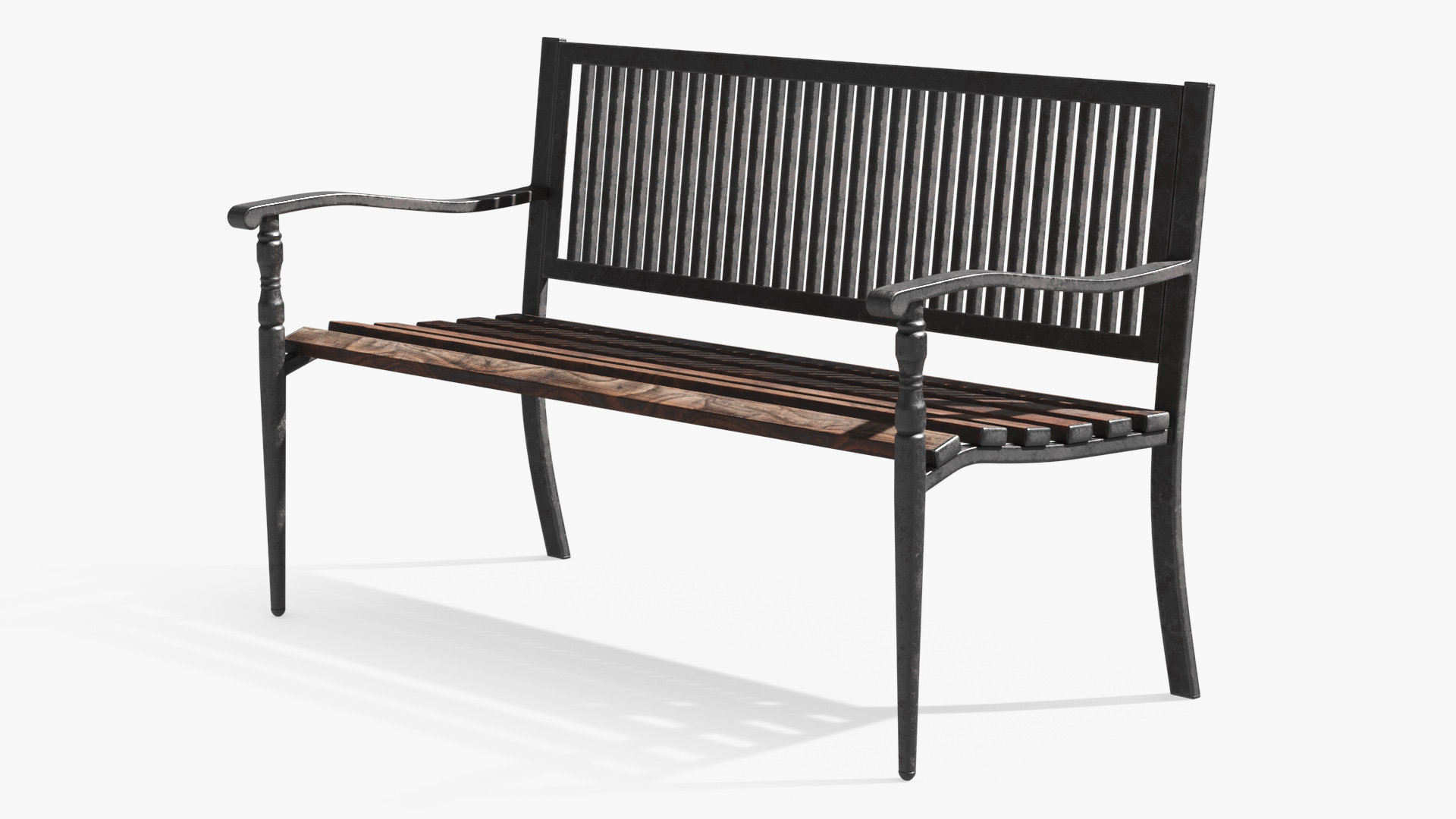 Outdoor Slat Bench Dark Brown - view 2