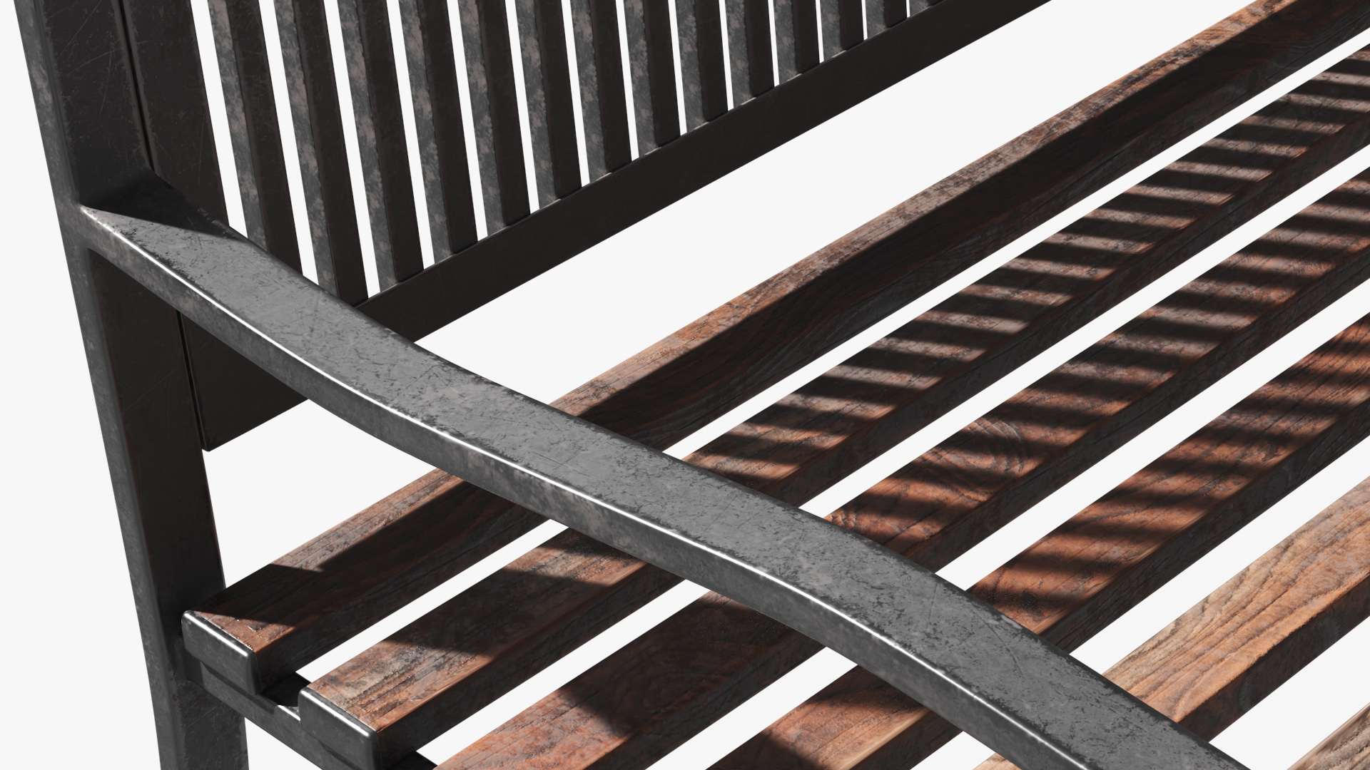 Outdoor Slat Bench Dark Brown - view 7
