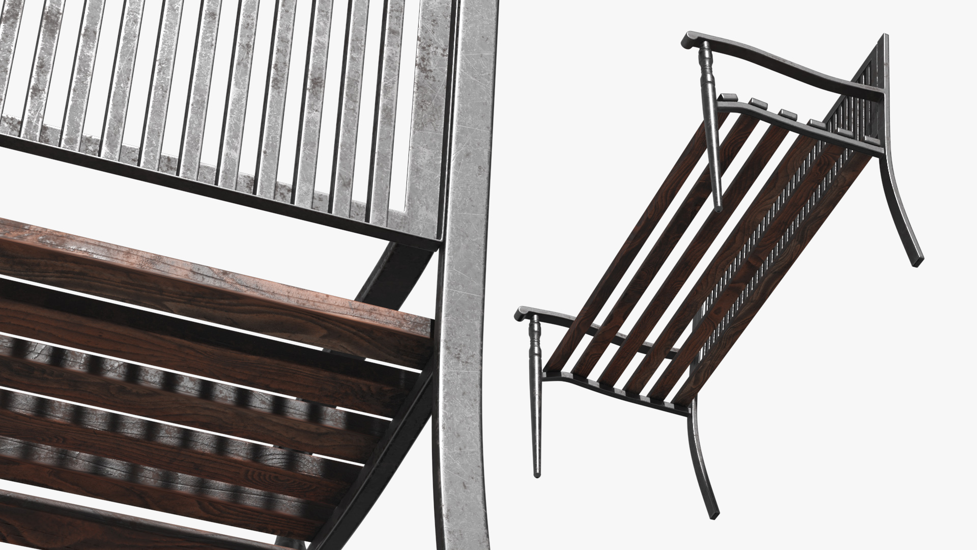 Outdoor Slat Bench Dark Brown - view 6
